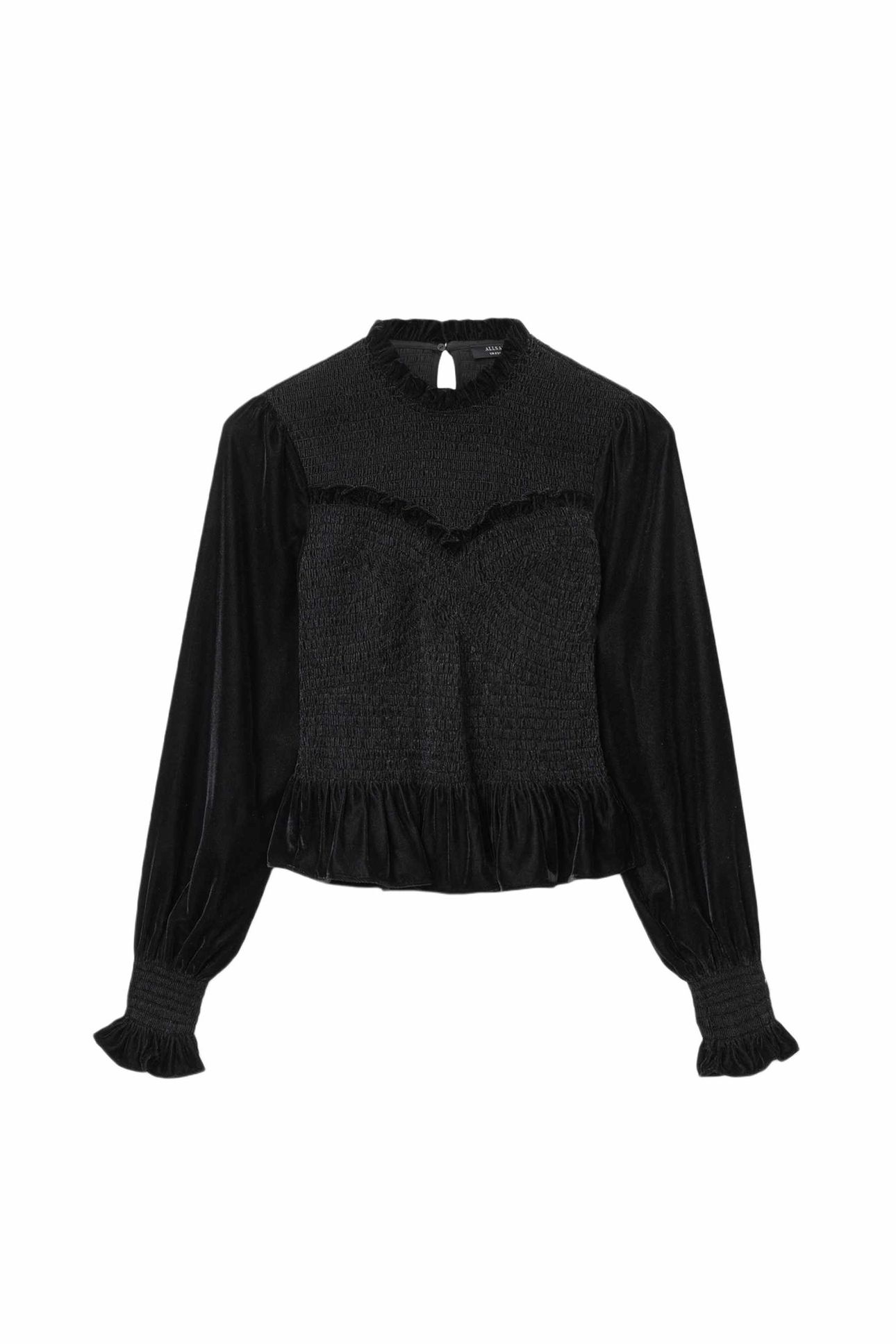 JUNO SHIRRED TOP VELVET BLACK 5