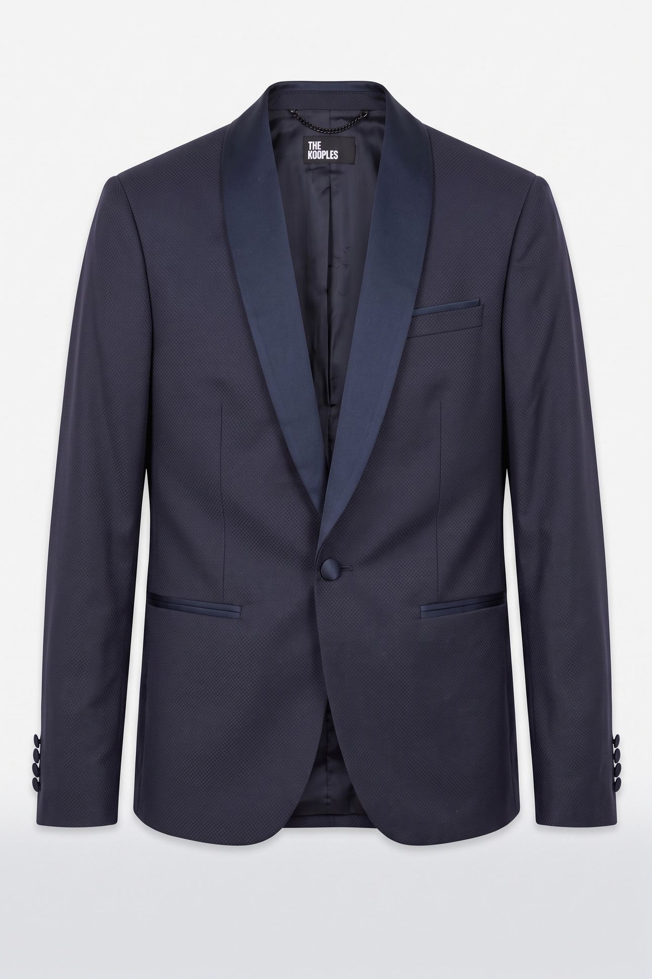 SUIT JACKET WITH SATIN DETAILS AND SMALL CHEST POCKET NAVY 3