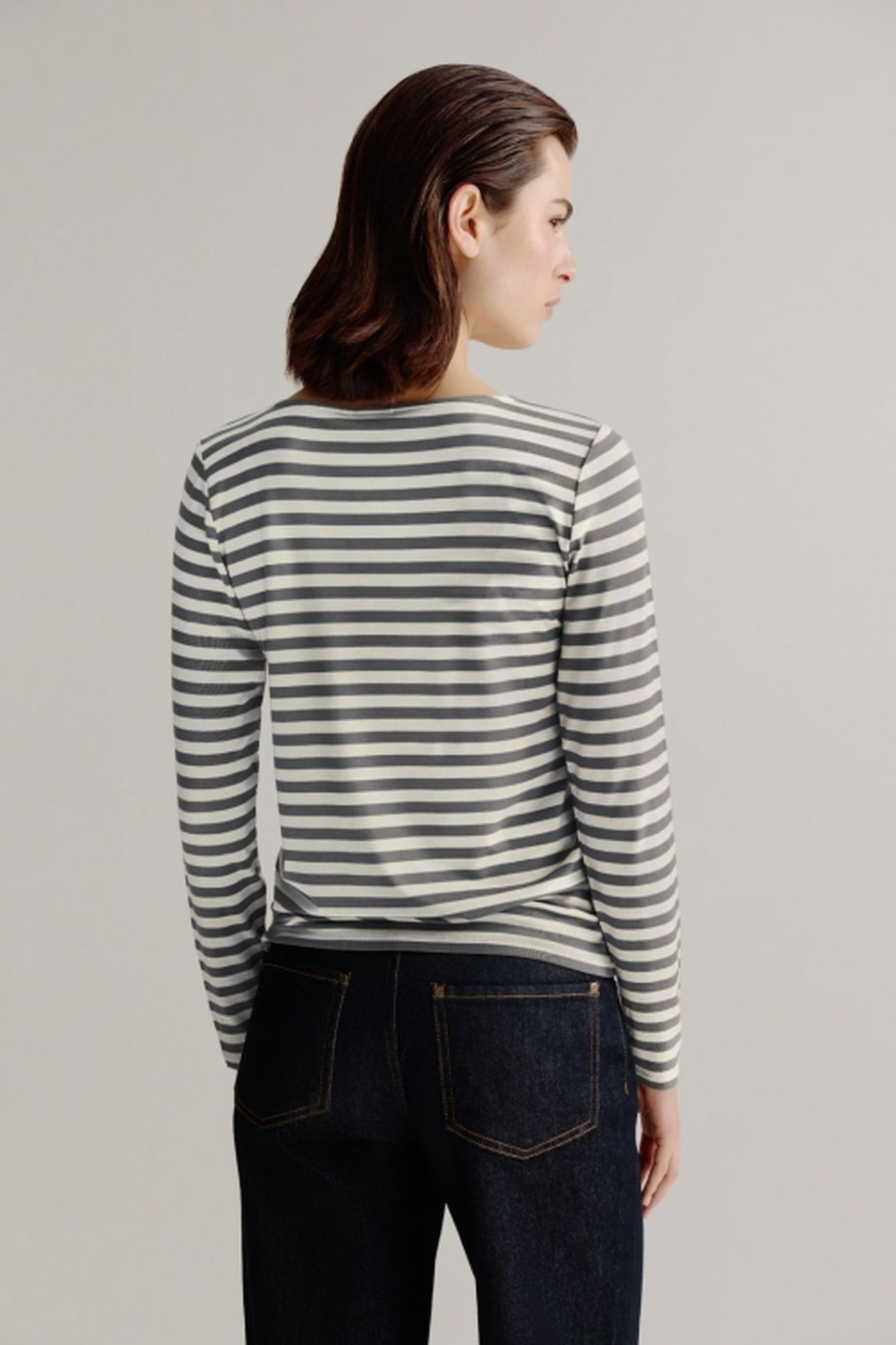 ALINE T-SHIRT STRIPE STEEL GREY 3