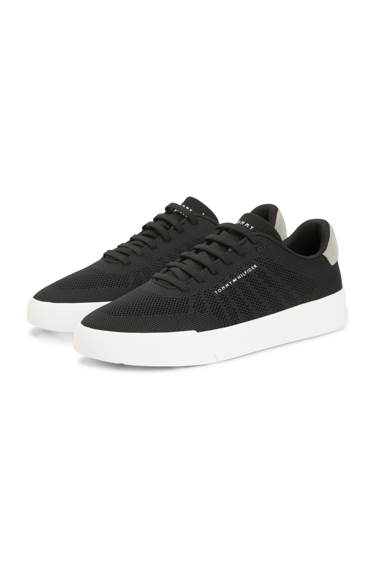 LOGO KNIT COURT TRAINERS BLACK 3