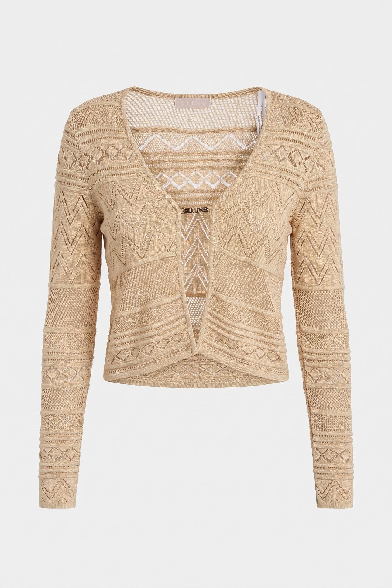 GUESS ECO NELLIE LS CARDI SWTR GOLD LUREX 4