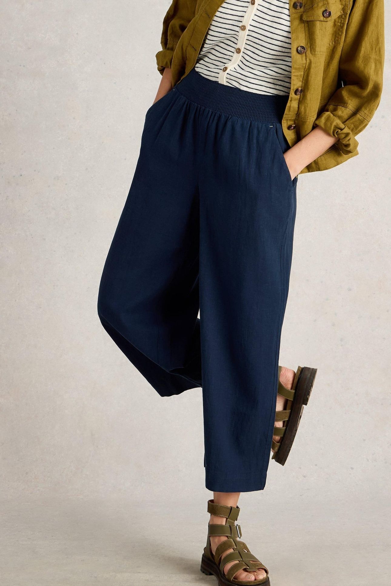SHELLY LINEN BLEND CULOTTE DARK NAVY 1