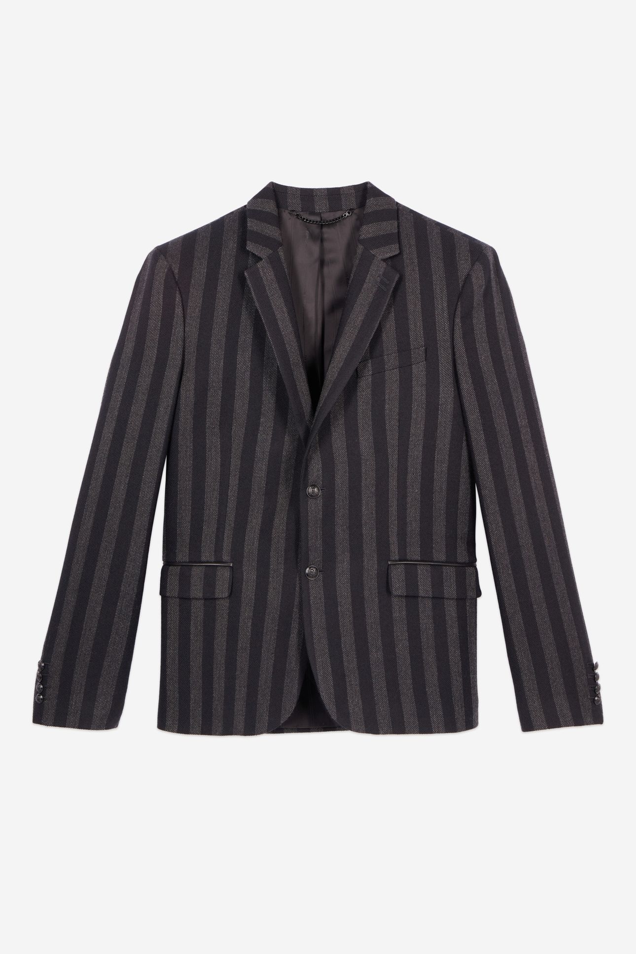STRAIGHT-CUT JACKET WITH 3 BUTTONS & 3 POCKETS BLACK GREY 9
