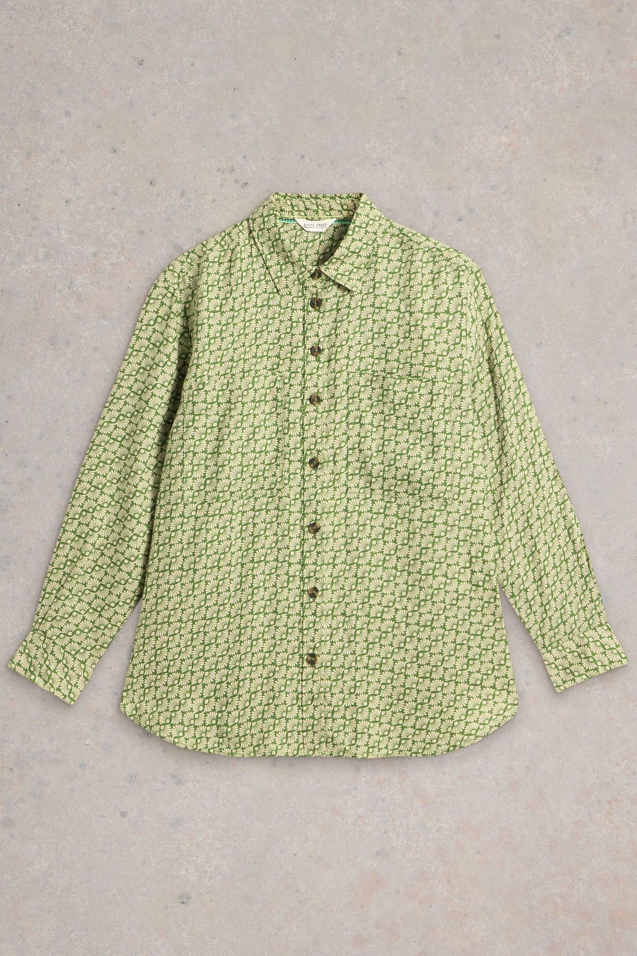 LYDIA LINEN SHIRT GREEN PRINT 4