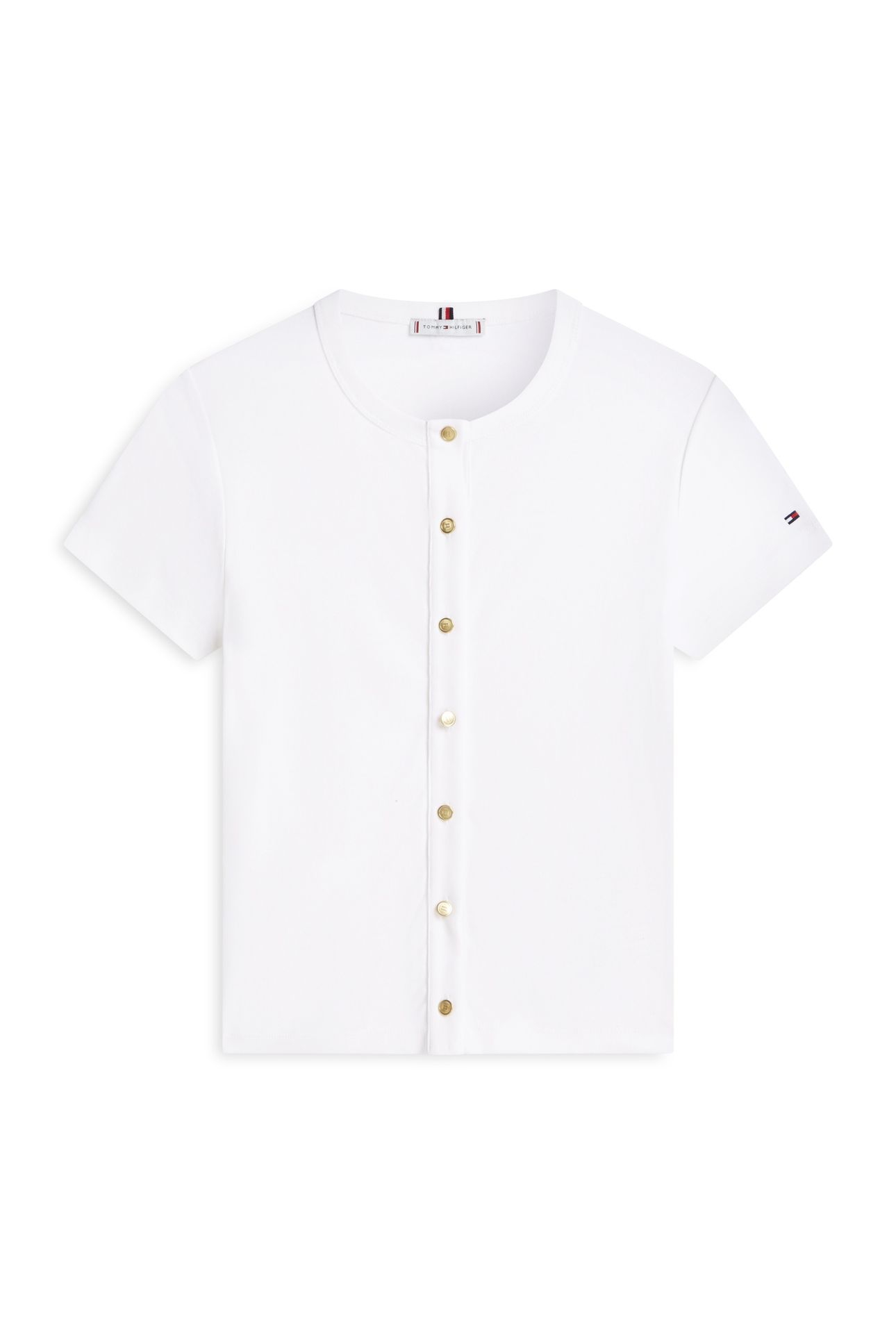 GOLD BUTTON SLIM SS ECRU 4