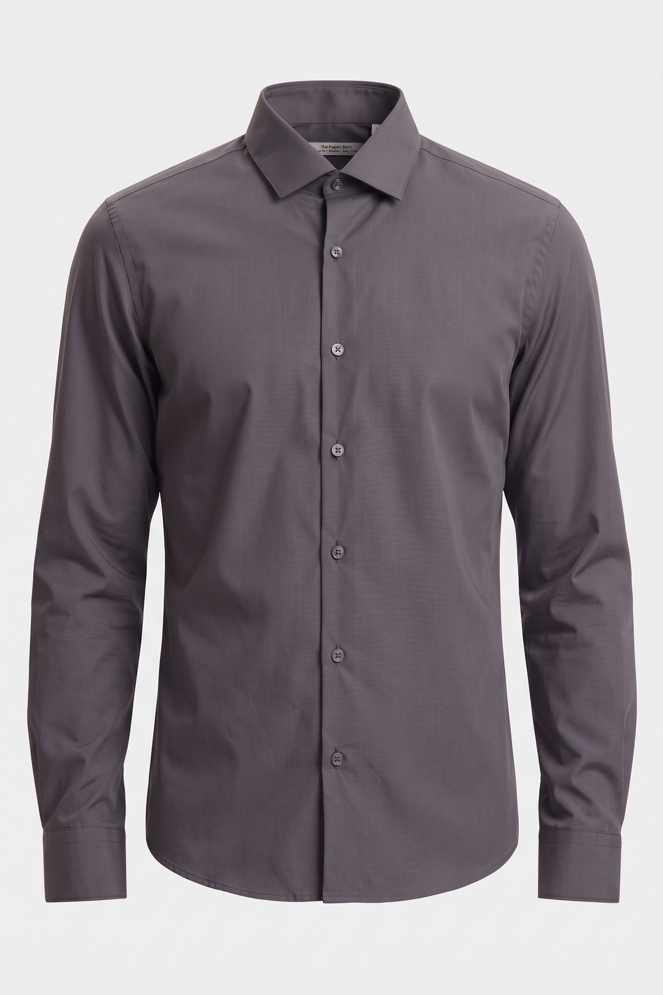 SLIM ESSENTIAL POPLIN SHIRT STEEL GREY 3