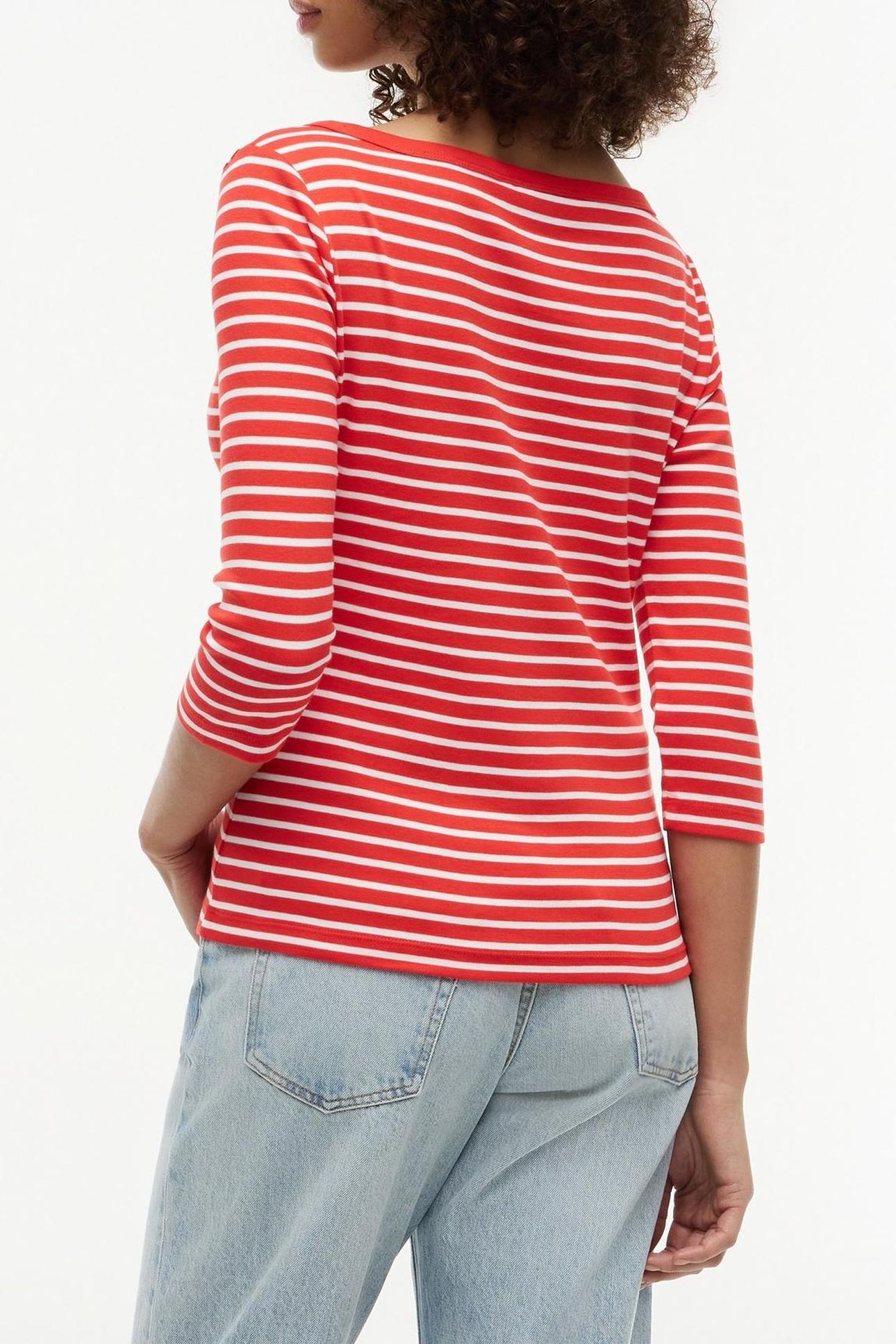 CODY BOAT-NECK 3/4 SLEEVE BRETON FIRE RED/ECRU 2