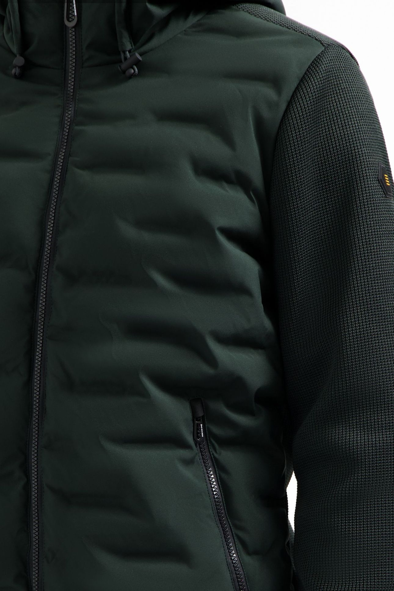 JACKET SHORT FIT SEALED HOODED KNITTED MIX DARK STEEL 7