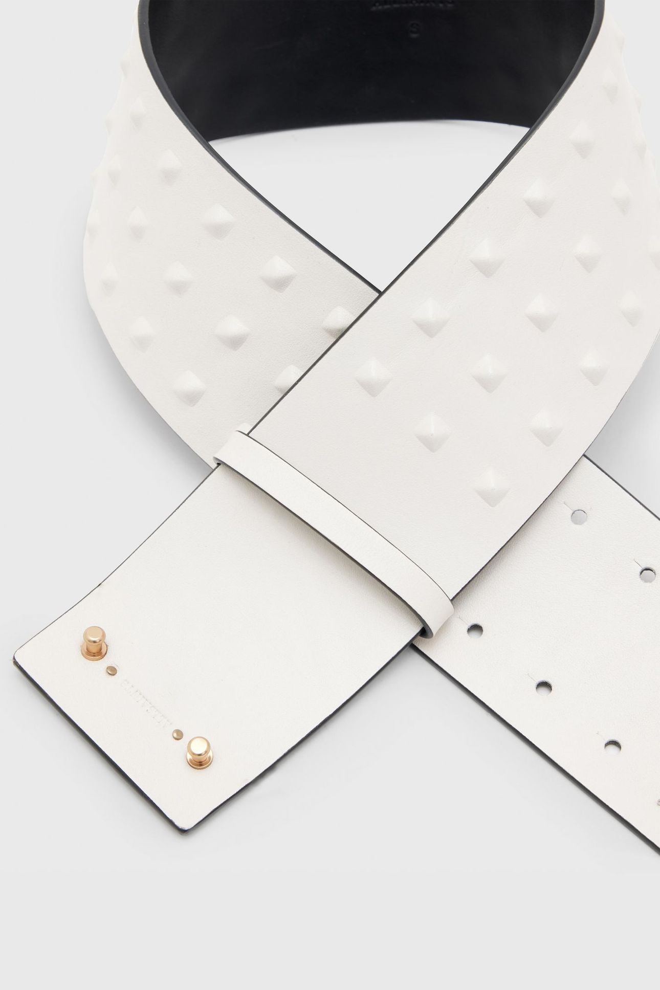 LARA STUD WAIST BELT WHITE/WARM BRASS 4