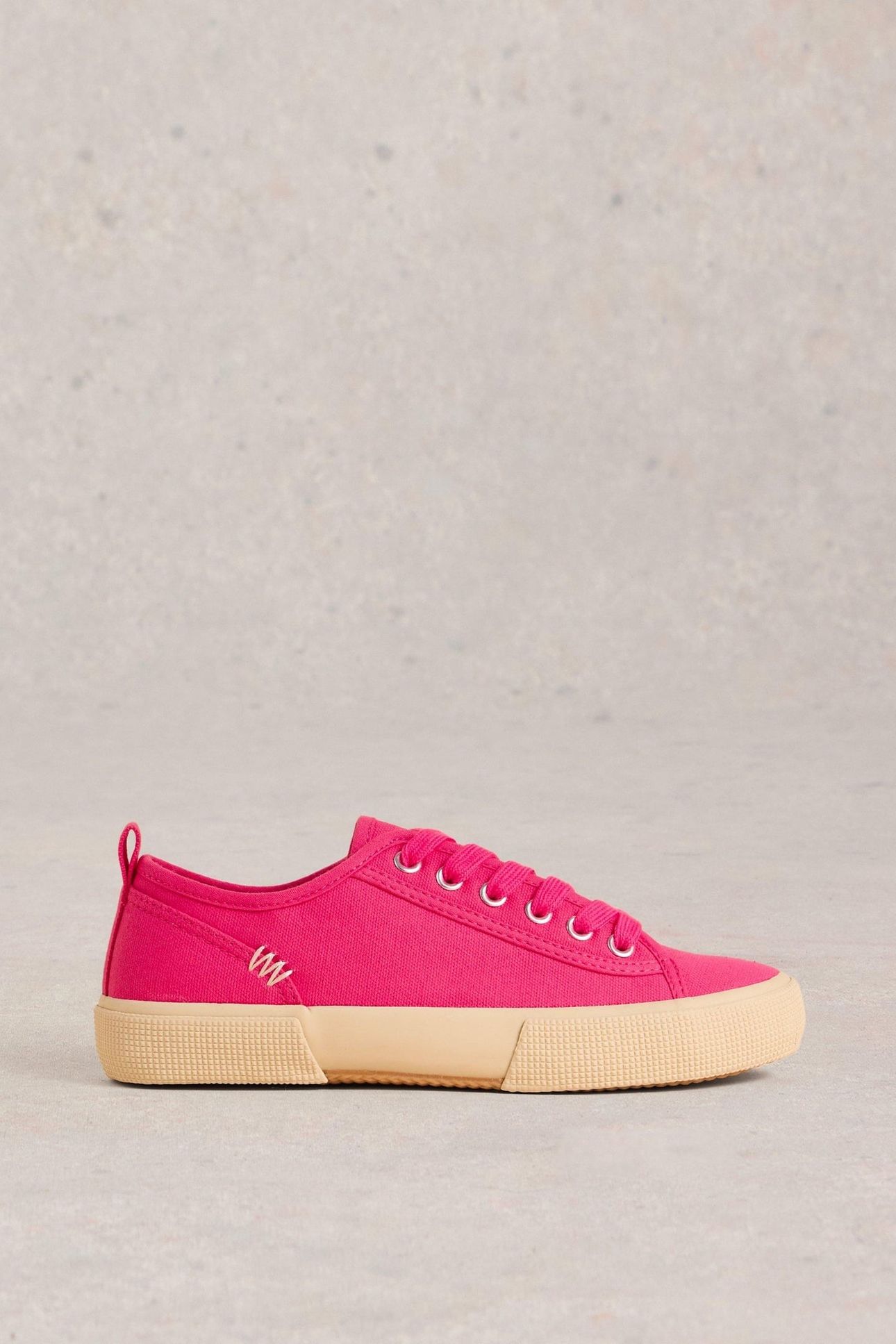 PIPPA CANVAS LACE UP TRAINER BRIGHT PINK 1