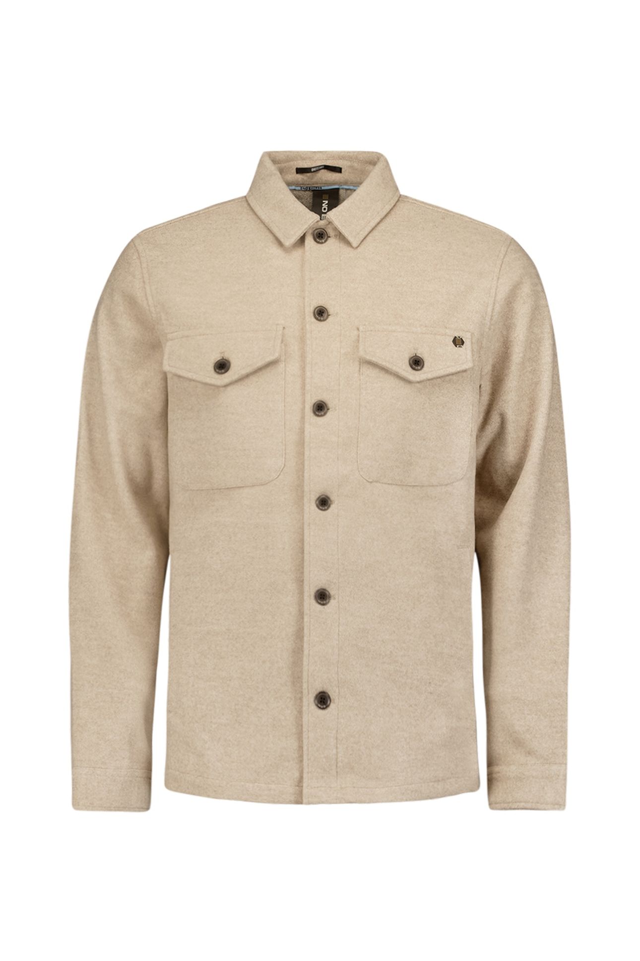 OVERSHIRT BUTTON CLOSURE MELANGE KHAKI 4