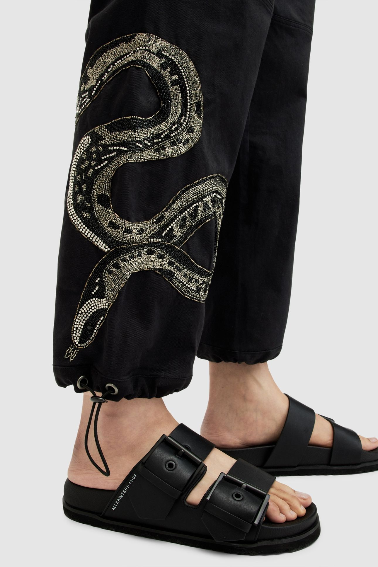 YAS EMB TROUSER WASHED BLACK 7