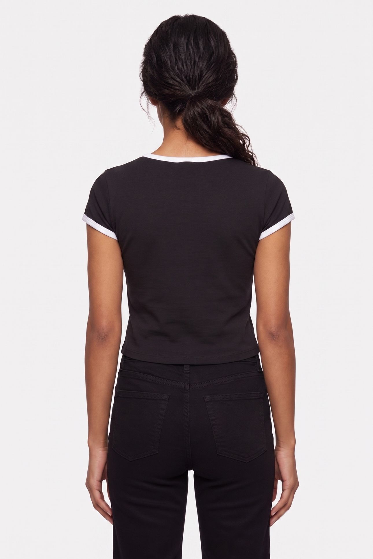 SS MONOLOGO SCOOP NECK TOP BLACK 2