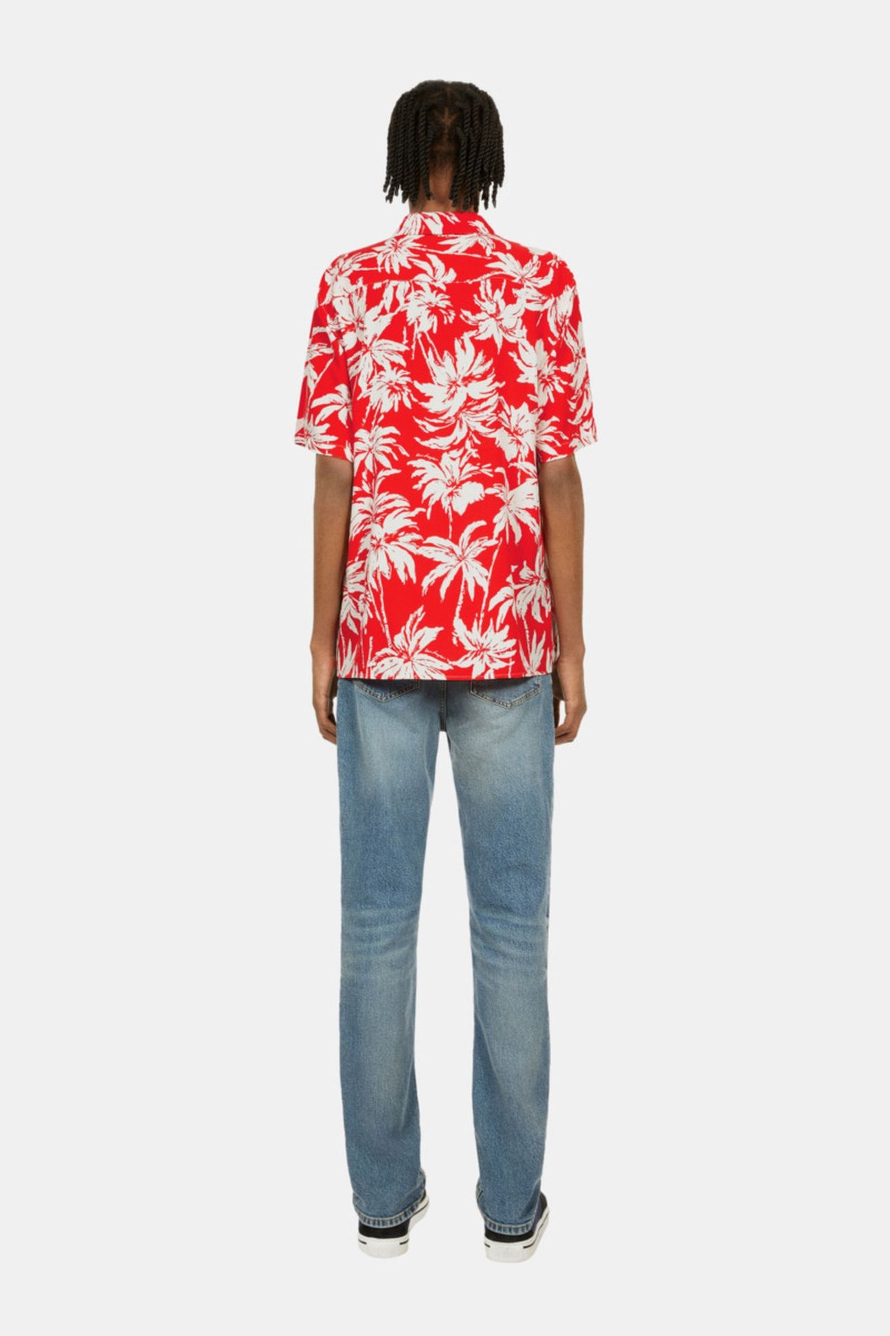SHORT-SLEEVED SHIRT WITH SHARK NECK RED/WHITE 4
