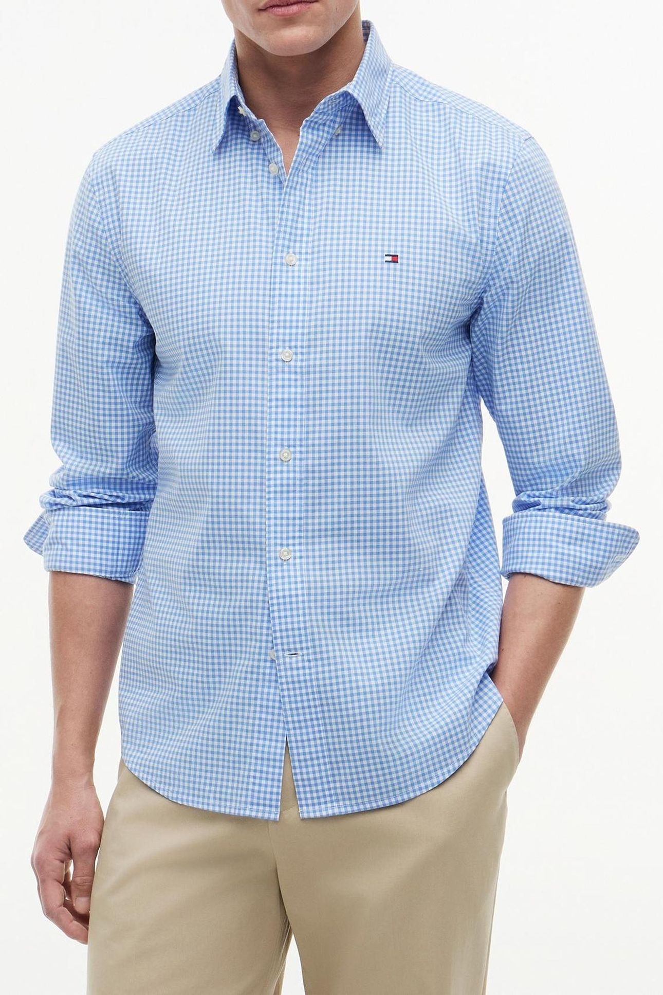 FLEX POPLIN GINGHAM BLUE SPELL/CHECK 1