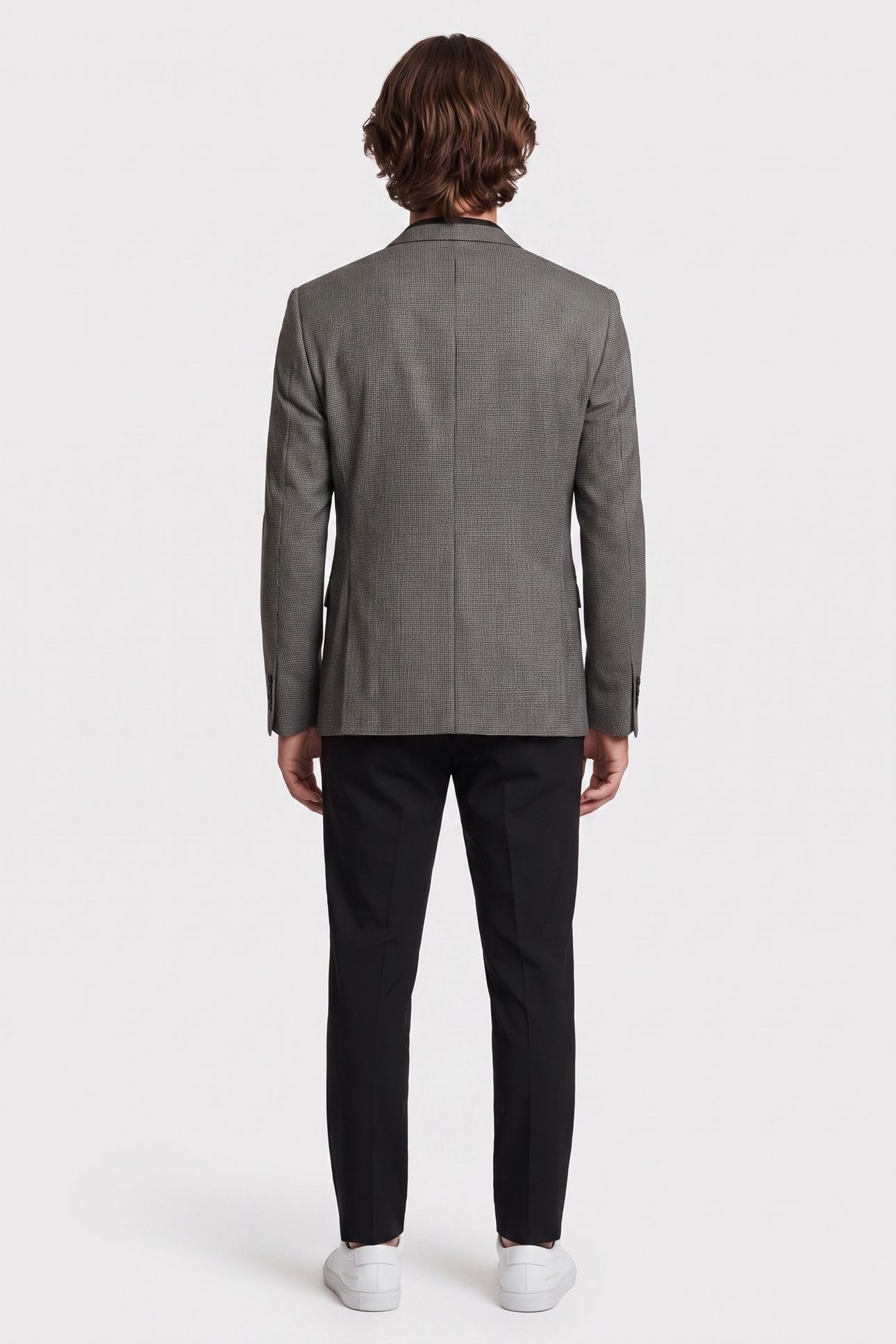CLASSIC DOUBLE-SLIT SUIT JACKET + SKULL RIVET BLACK GREY 3