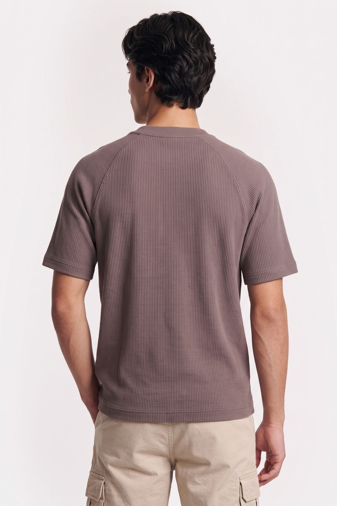 COZY FLATBACK RIB SHORT SLEEVE TEE CHERRY TAUPE 2