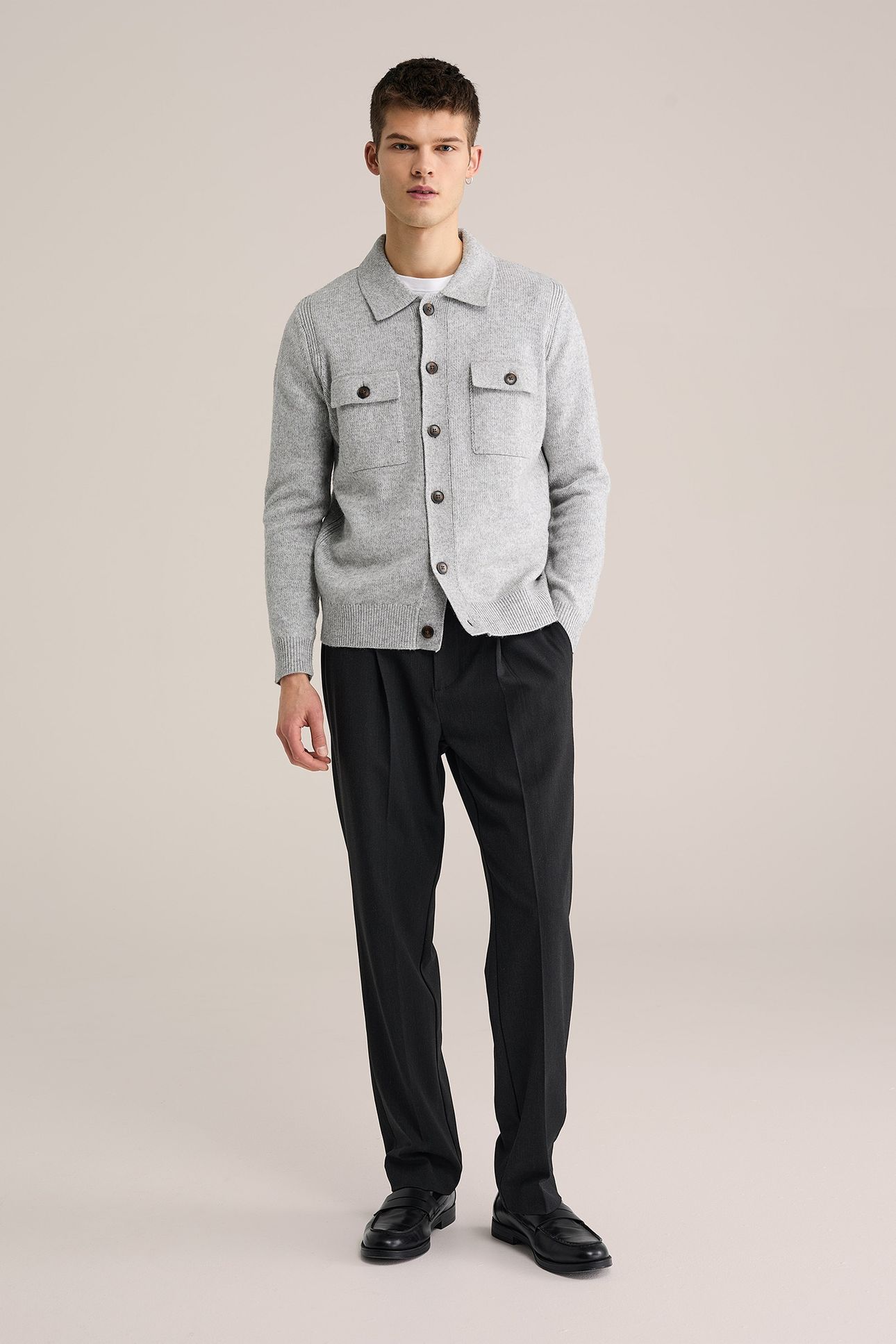 CARDIGAN BLENDED LIGHT GREY 2