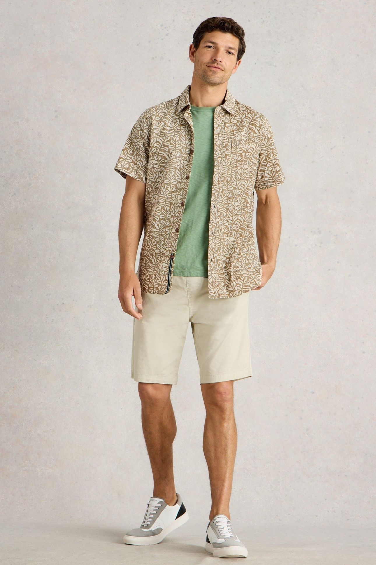 FINSBURY LEAF PRINTED SHIRT GREEN PRINT 1