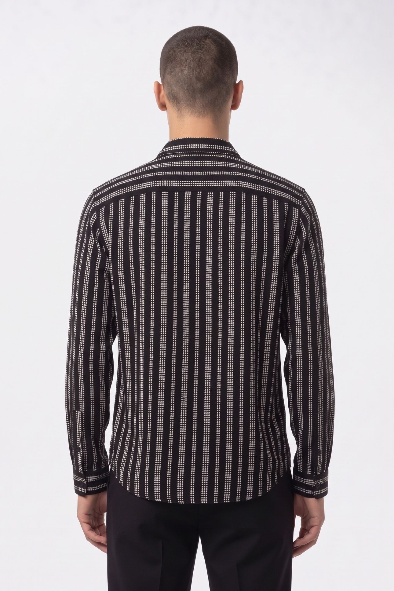 LONG-SLEEVED SHIRTS WITH CLASSIC COLLAR BLACK WHITE 2