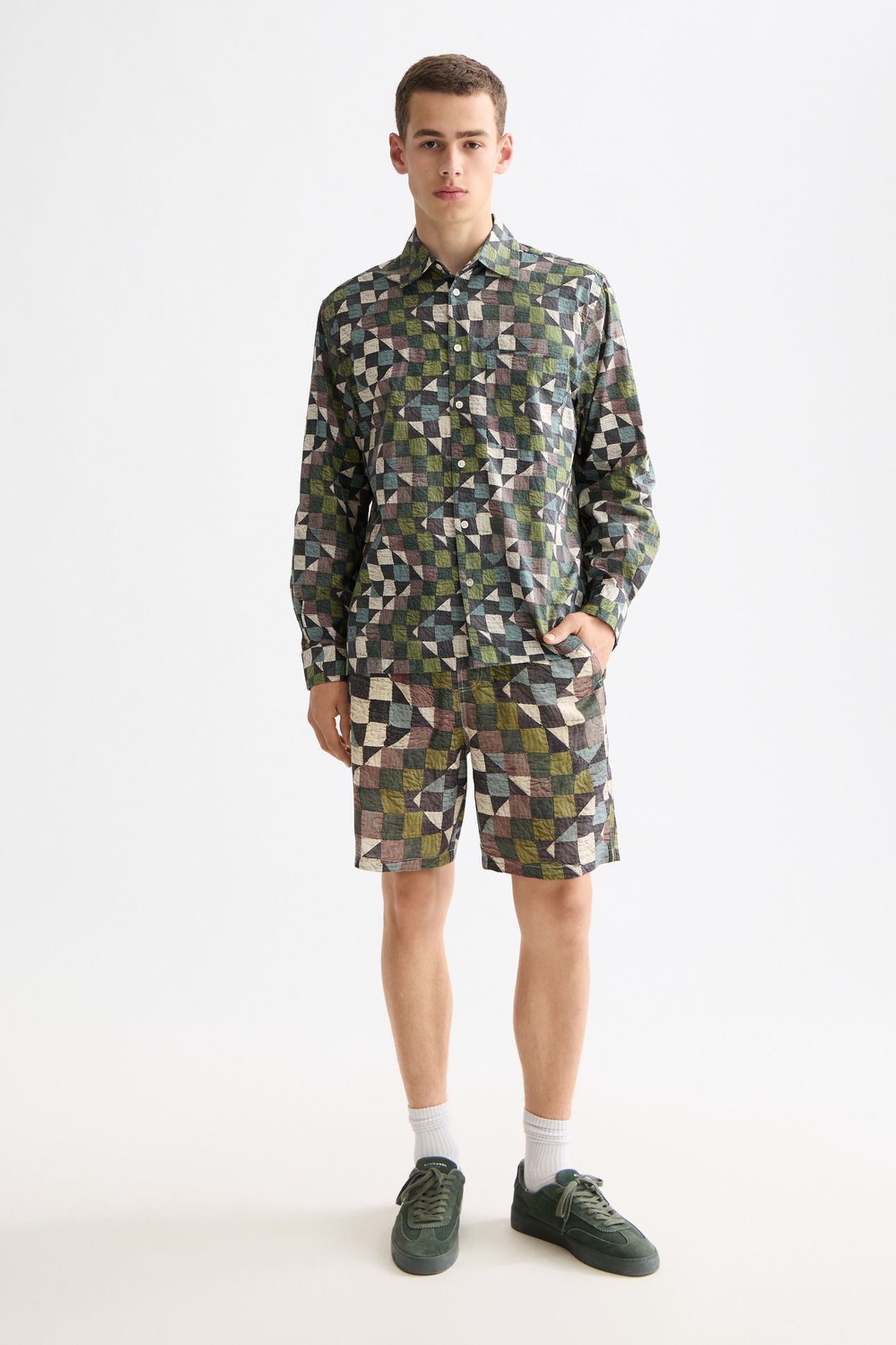 PRINTED RELAXED-FIT SHIRT ZIG ZAG PATCHWORK MULTI 2