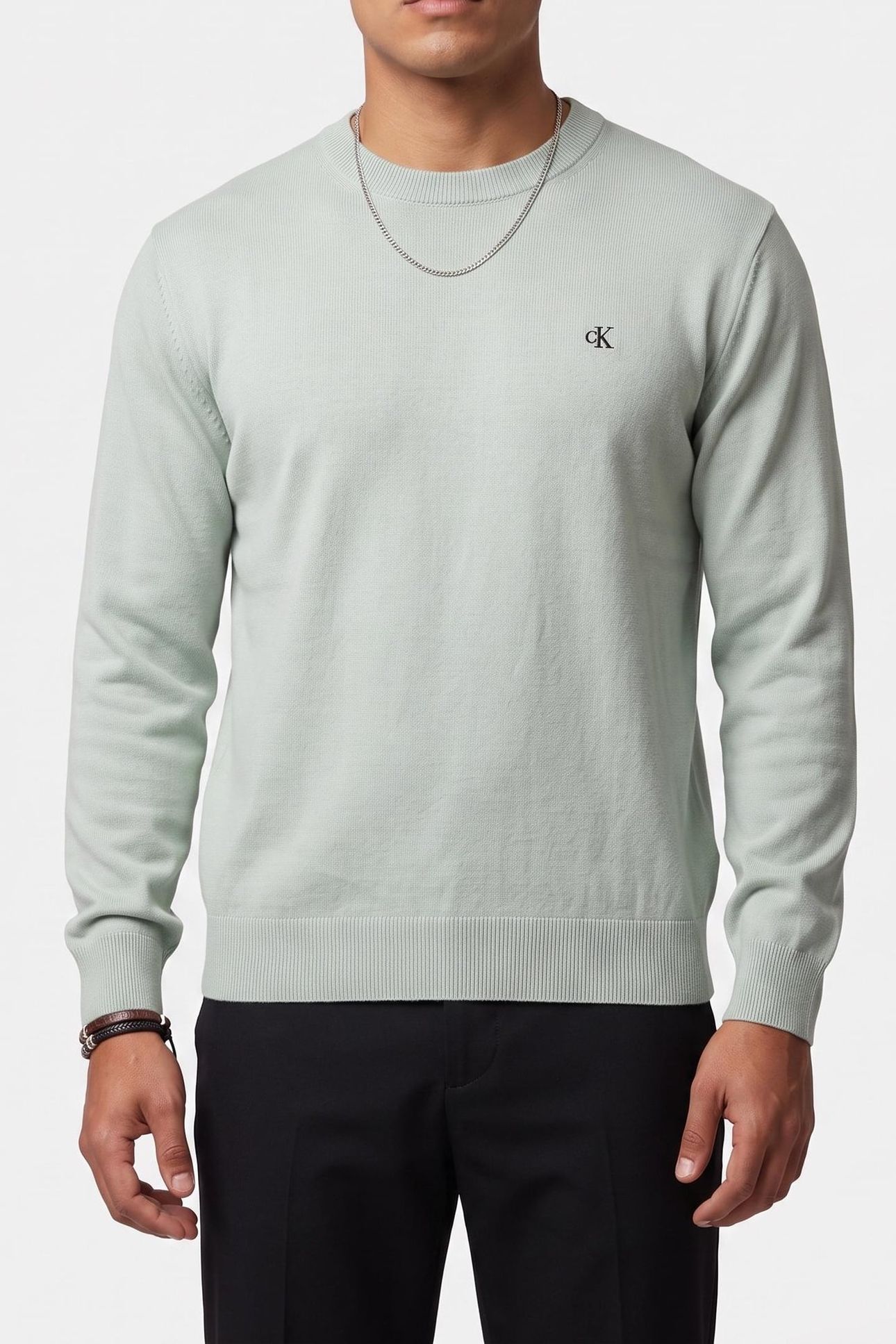 EU LONG SLEEVE COTTON RELAXED CREWNECK PALE MEADOW 1