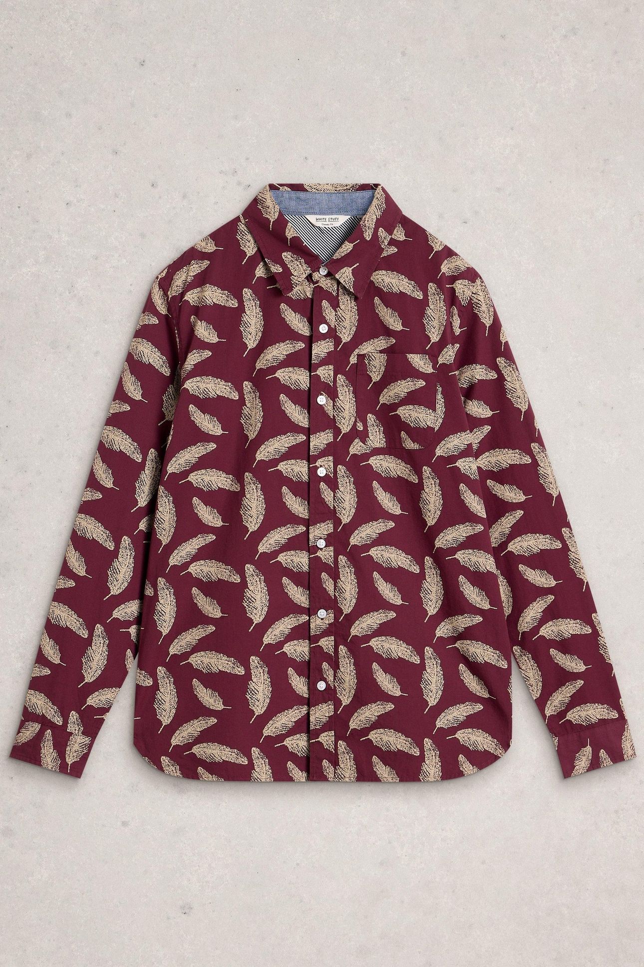 FEATHER PRINTED SHIRT RED PRINT 1