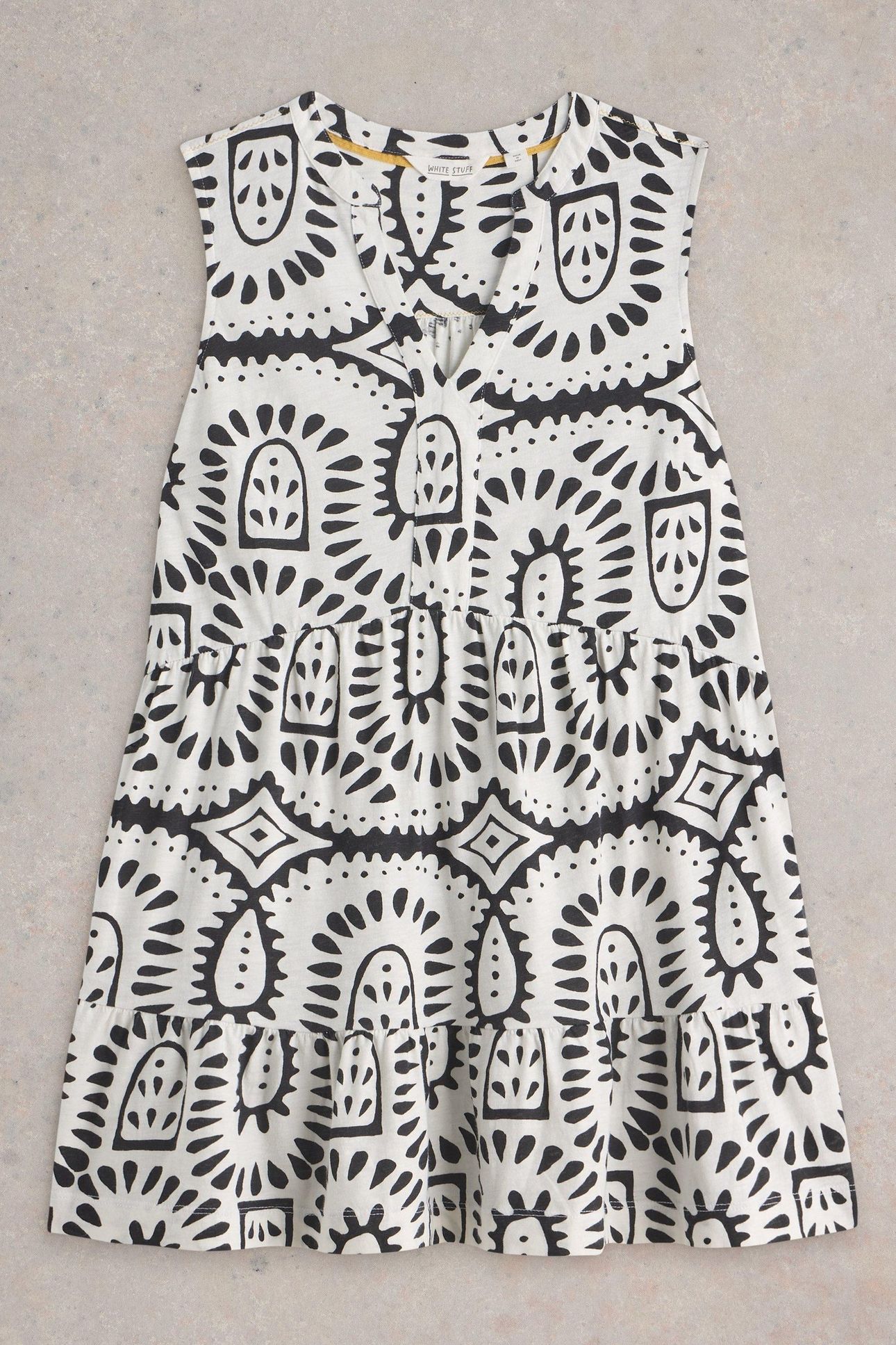 MACIE SLEEVELESS TUNIC IVORY PRINT 5