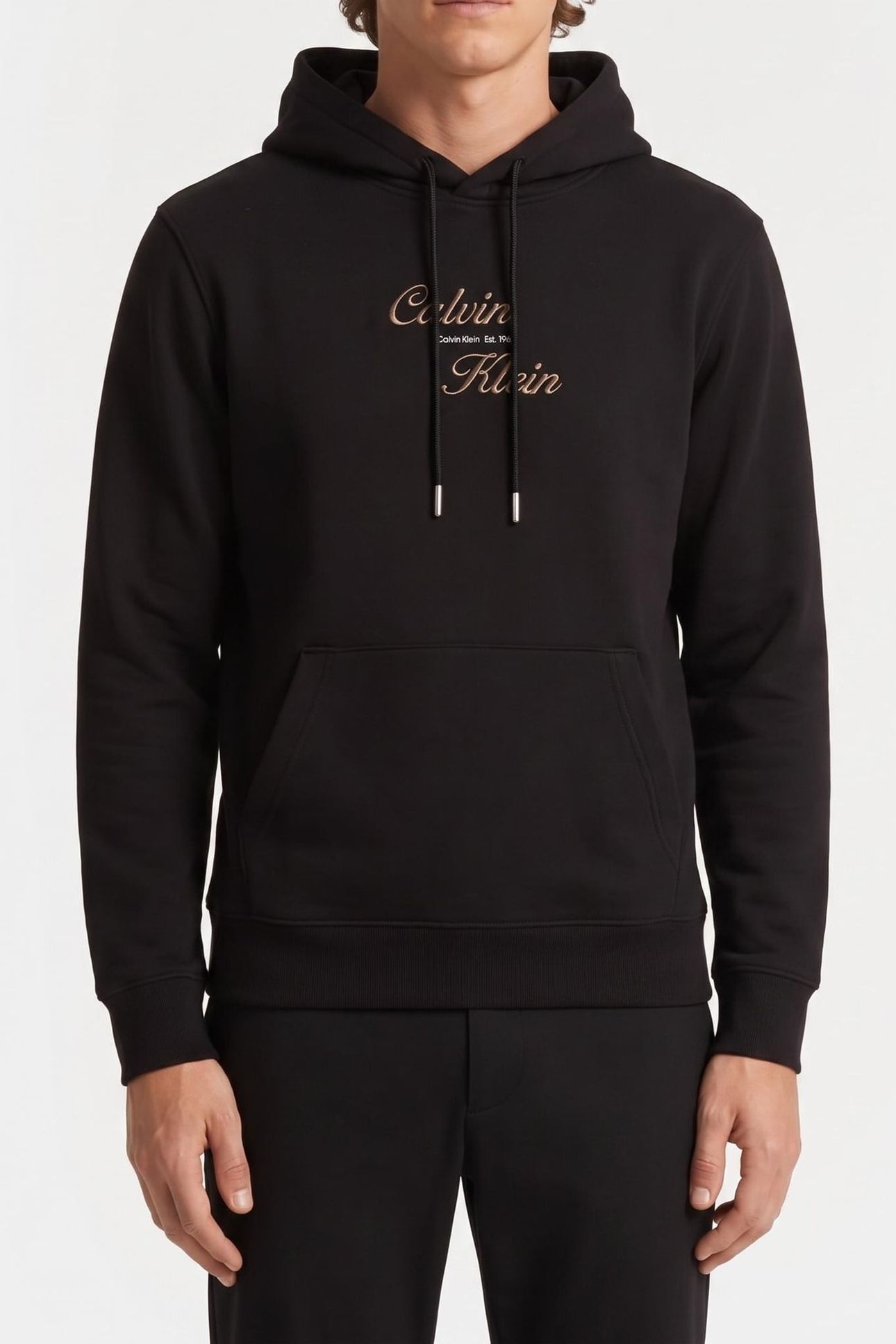 LONG SLEEVE CLASSIC 350GSM TERRY SCRIPT BLACK 1