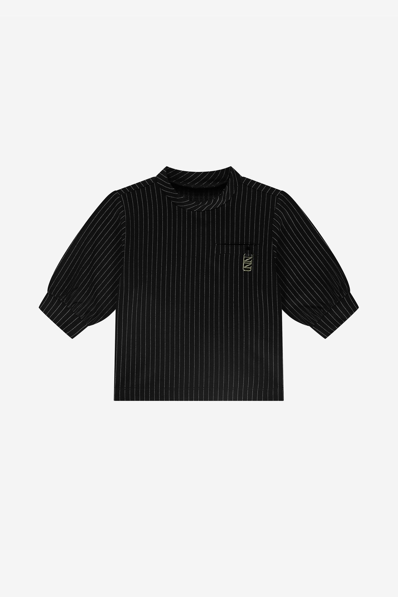 JANE PINSTRIPE TOP BLACK 1