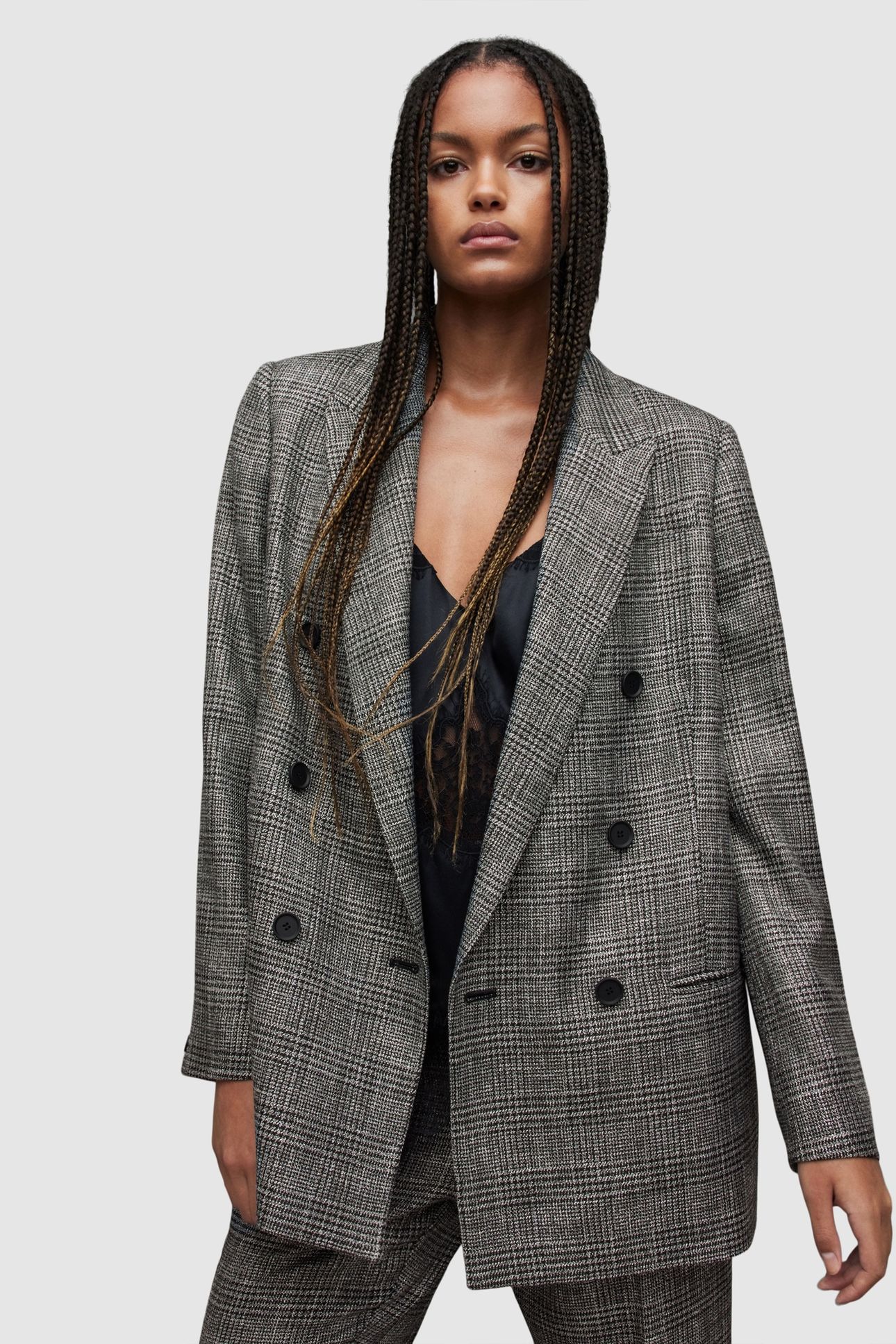 ASTRID SPARKLE BLAZER GREY CHECK 4