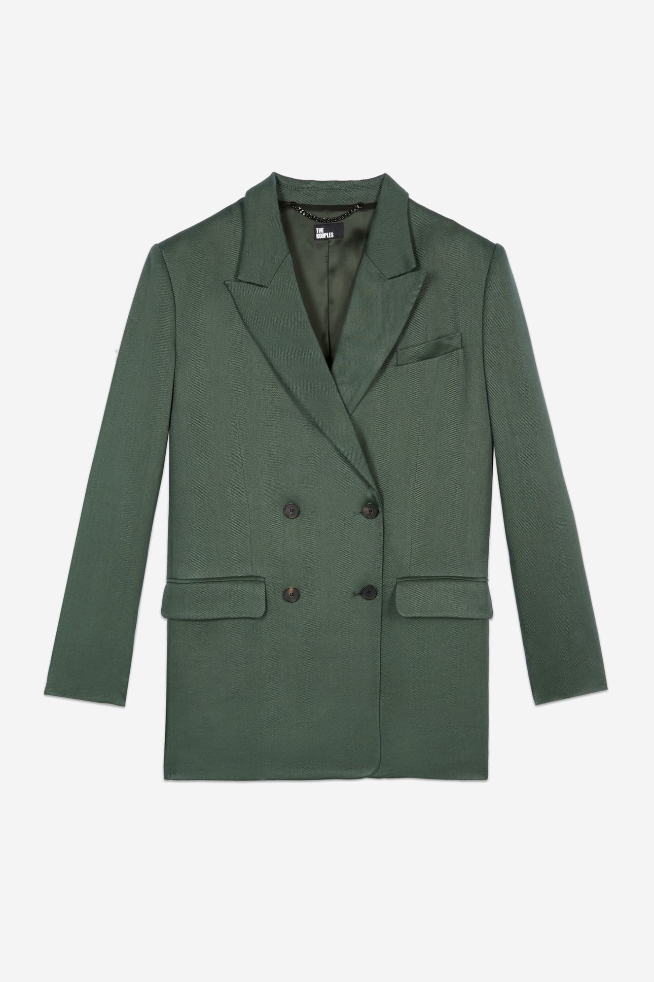 DOUBLE-BREASTED BUTTON-ON JACKET WOOD KAKI 5
