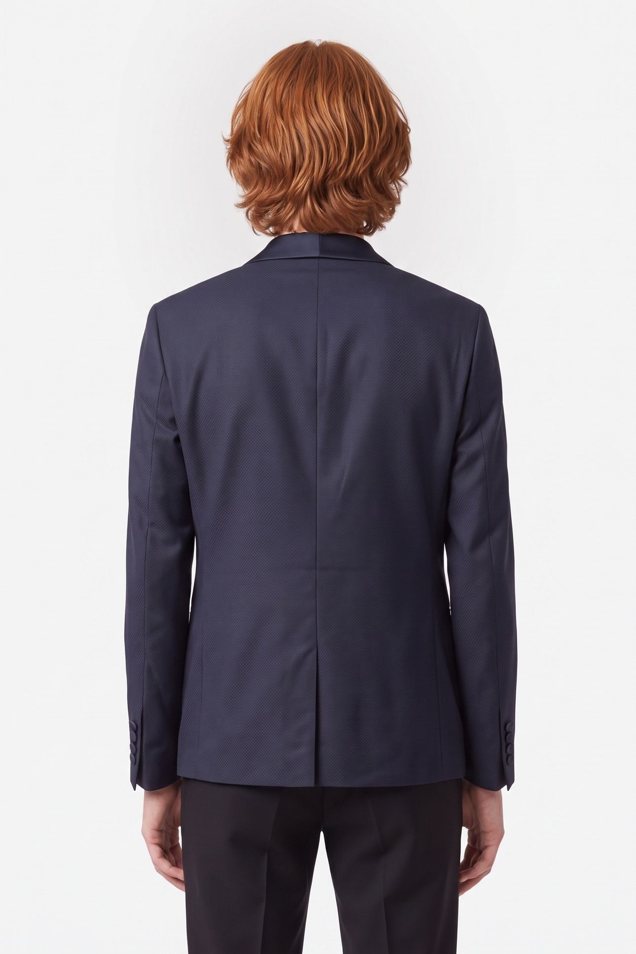 SUIT JACKET WITH SATIN DETAILS AND SMALL CHEST POCKET NAVY 2