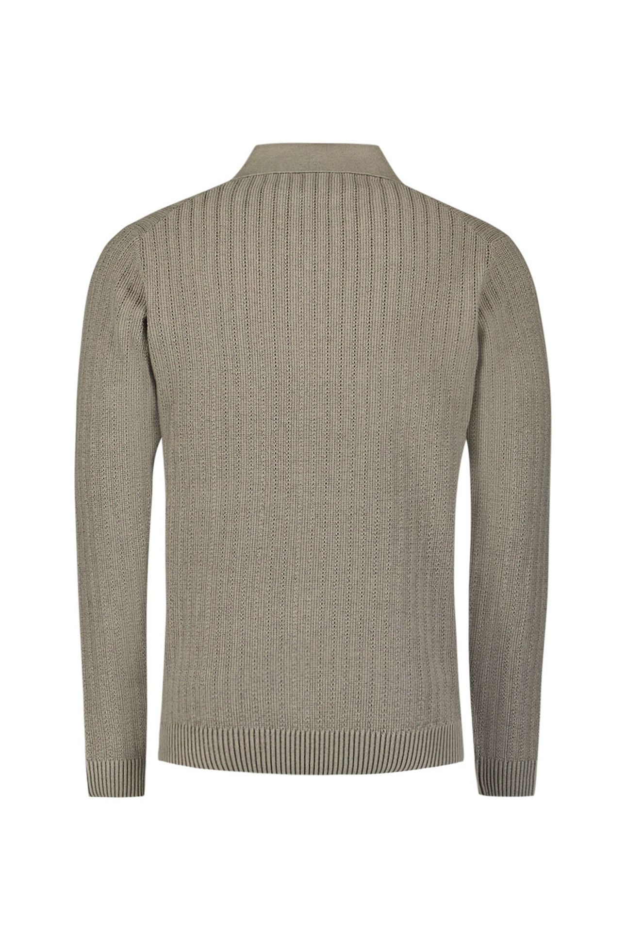 PULLOVER OPEN POLO COLLAR RELIEF KNIT CLAY 2