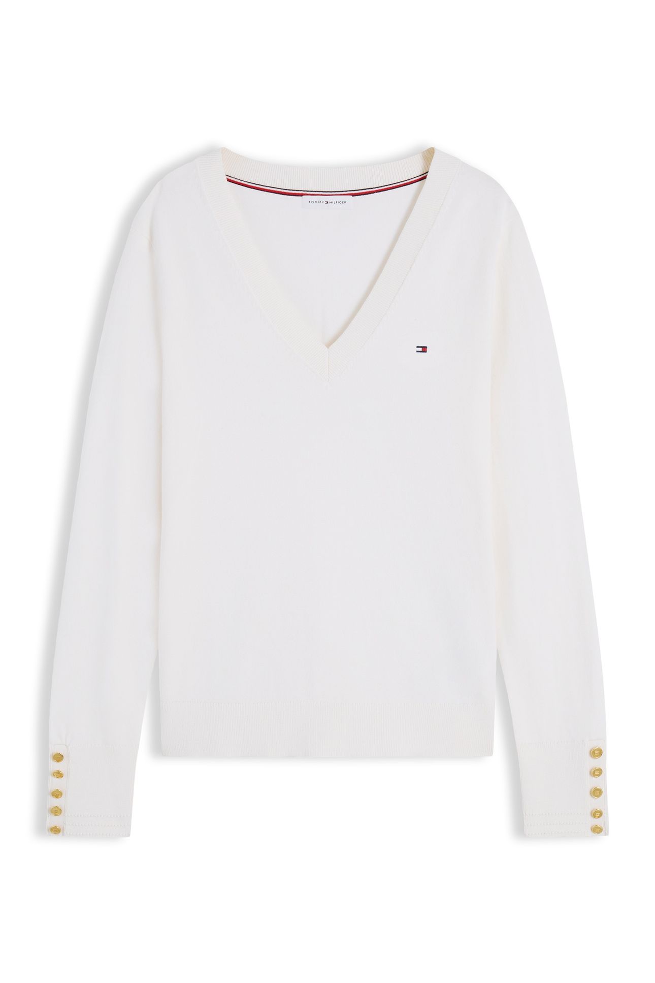 COTTON JERSEY FINE V-NECK IVORY PETAL 4