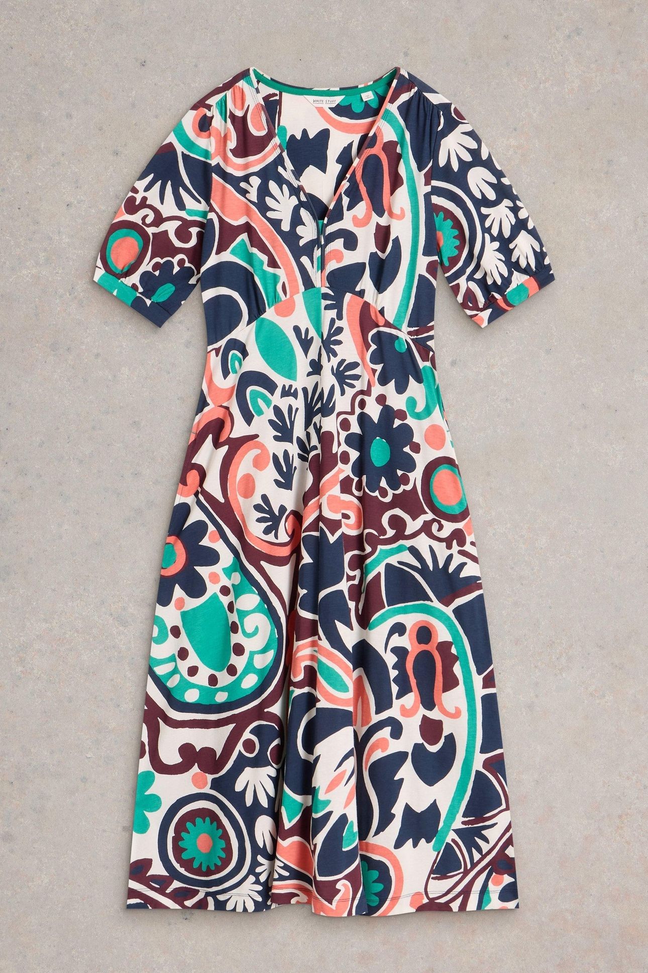 MEGAN JERSEY DRESS BLACK MULTI 4
