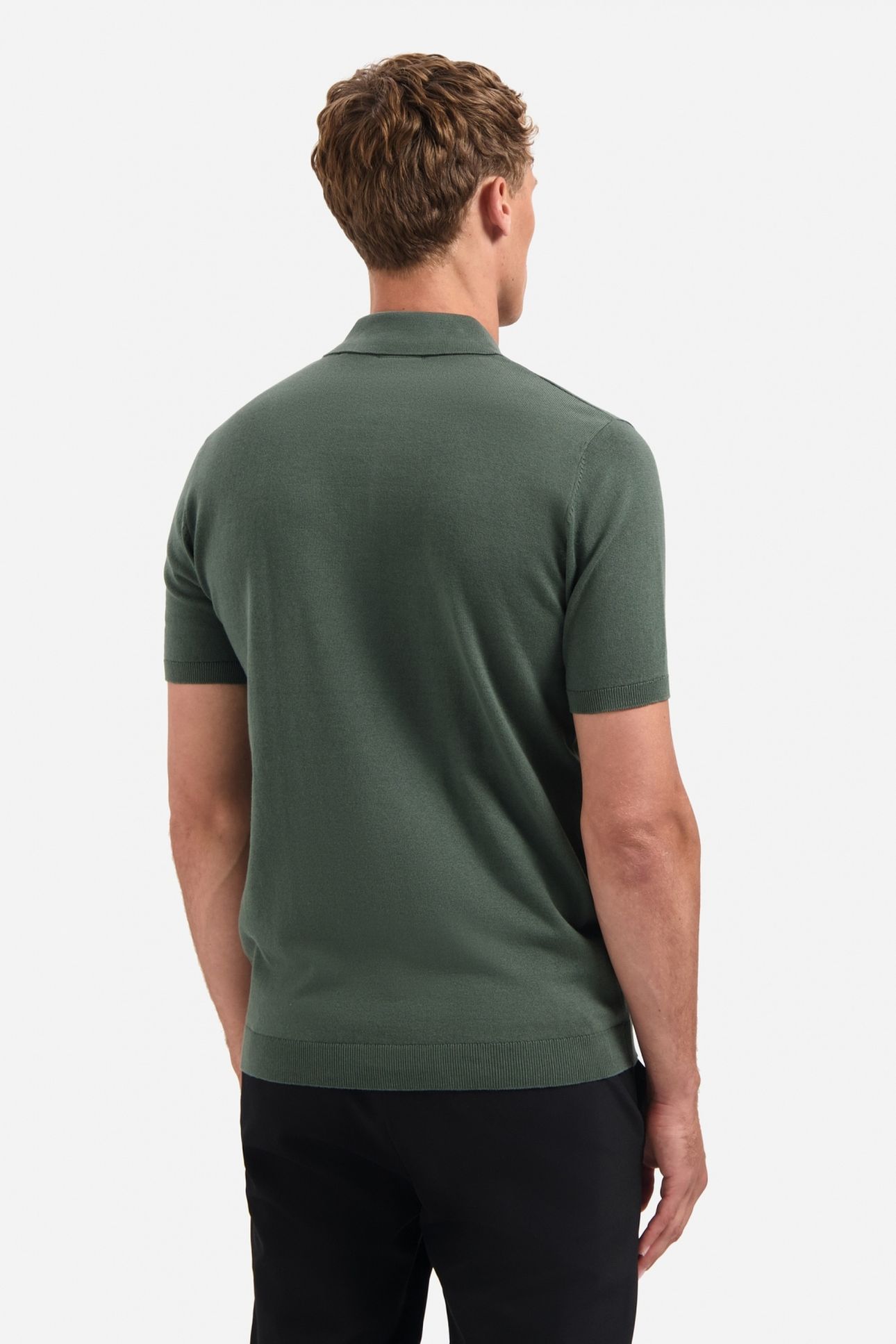 PULLOVER SHORT SLEEVE POLO SOLID DARK GREEN 3