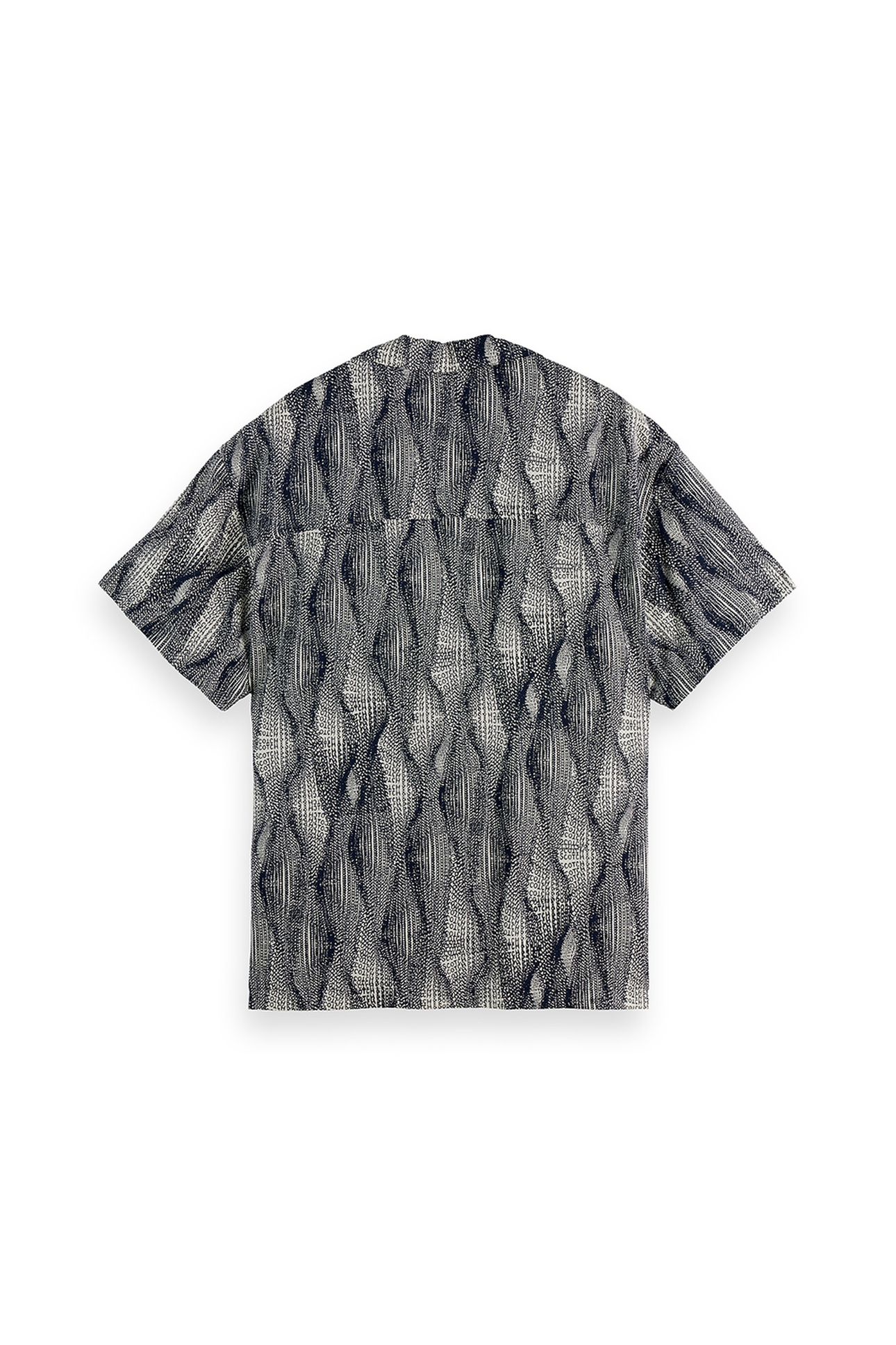 PRINTED SHORT-SLEEVED TENCEL SHIRT BATIK LOGO PRINT NAVY AOP 5