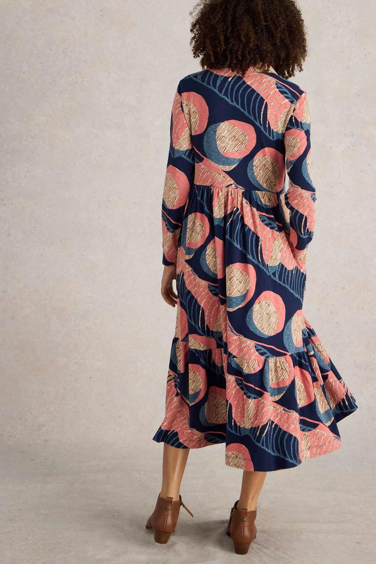 AIMEE JERSEY DRESS NAVY MULTI 4