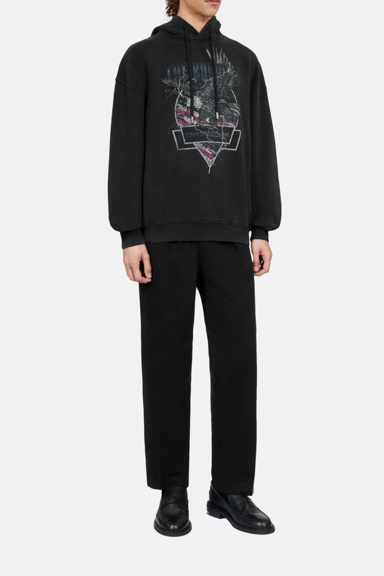 SWEATSHIRT WITH EAGLE PRINT BLACK WASHED 3