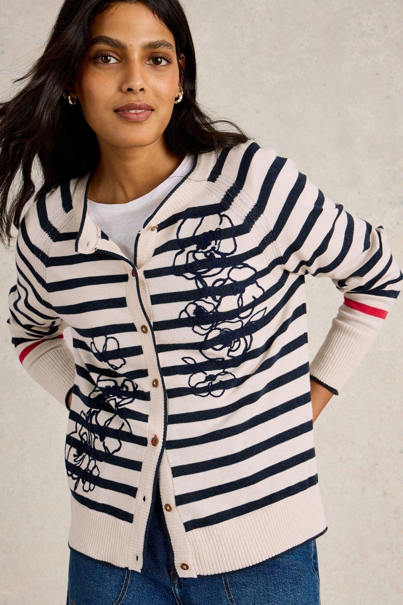 LULU EMBROIDERED CARDI WHITE MULTI 3