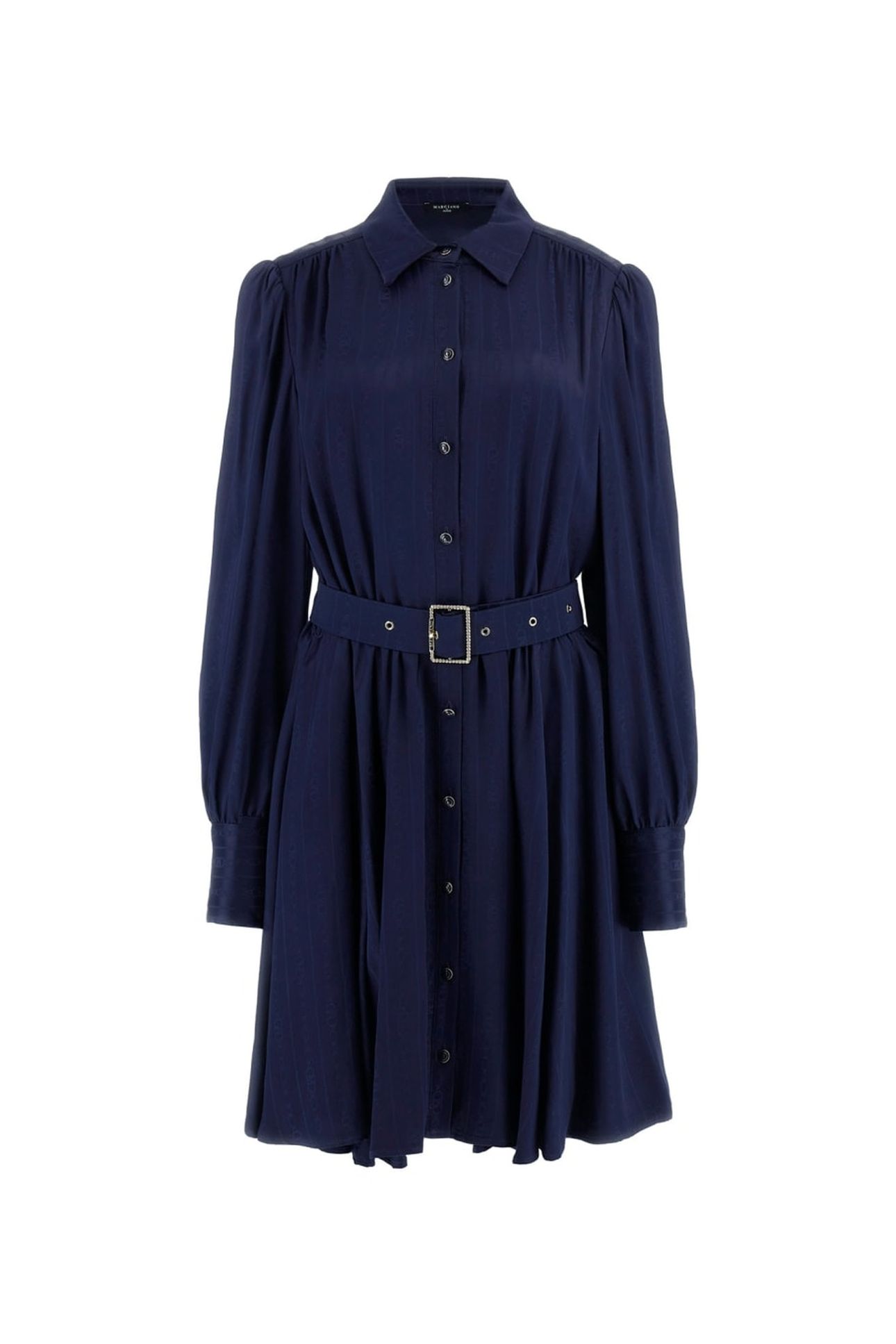 STELLA FLARED DRESS NAVY MONOGRAM JACQAU 4