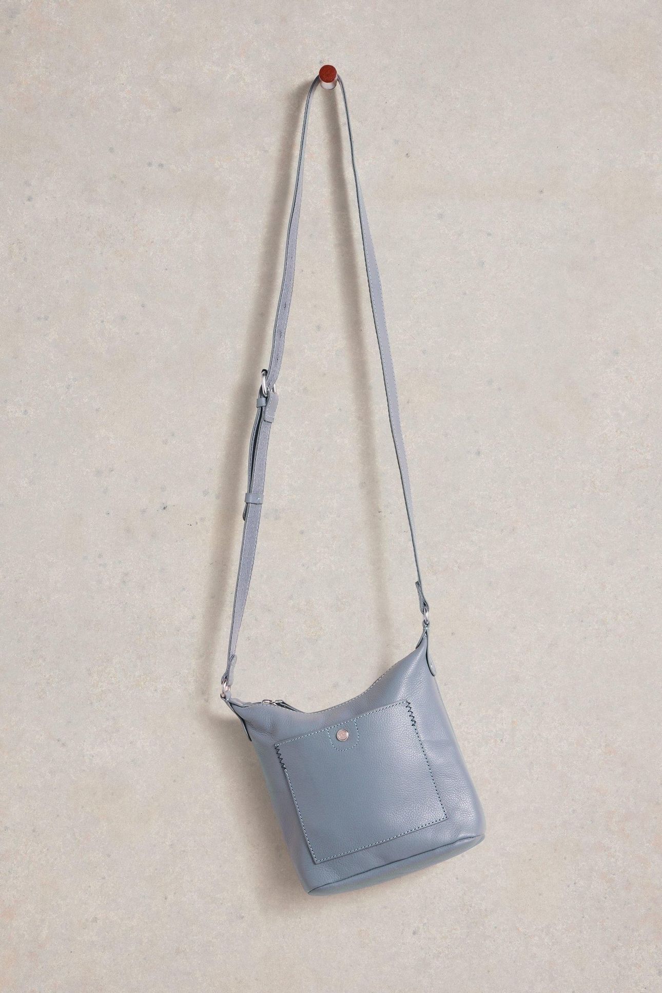 MINI FERN LEATHER CROSSBODY DUSTY BLUE 2
