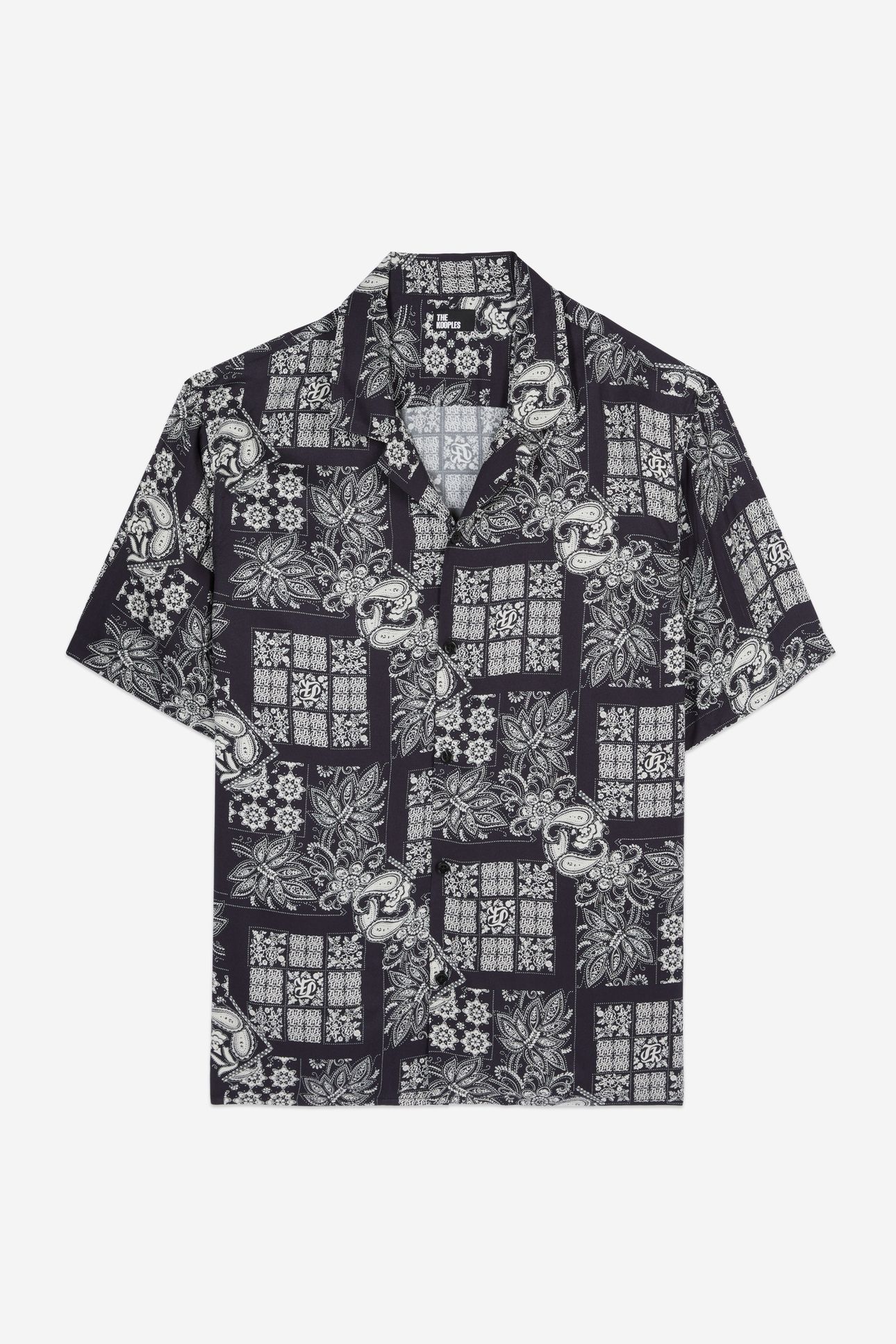 SHORT-SLEEVED SHIRT WITH SHARK NECK NAVY/WHITE 5