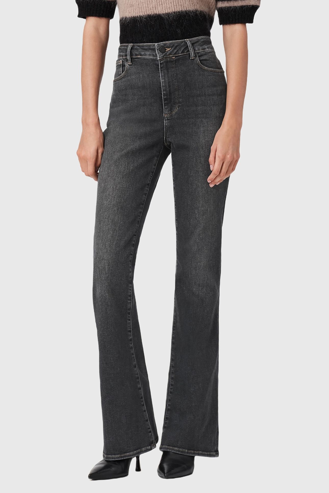 MAISIE FLARE JEAN WASHED GREY 2