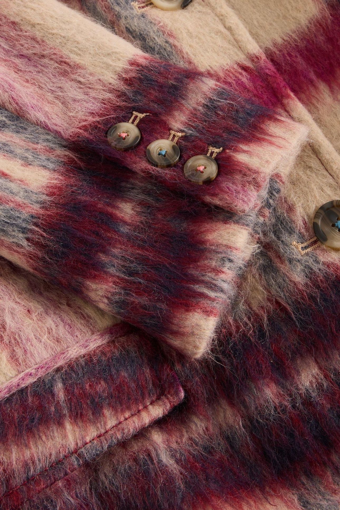 KARLA CHECK COAT PLUM MULTI 6
