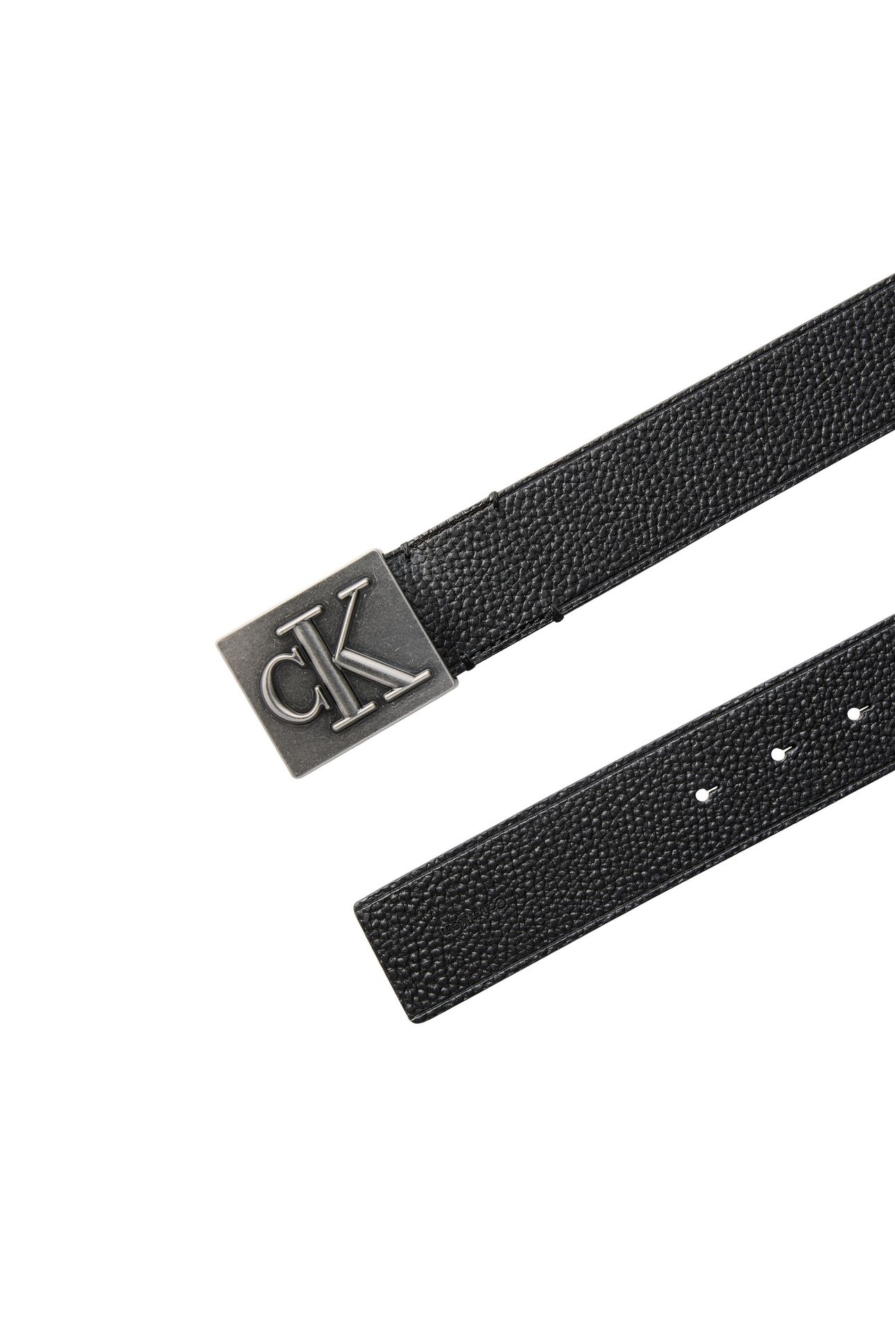 SEASONAL MONOGRAM PLAQUE 40MM BELT BLACK/ANTIQUE SILVER 4