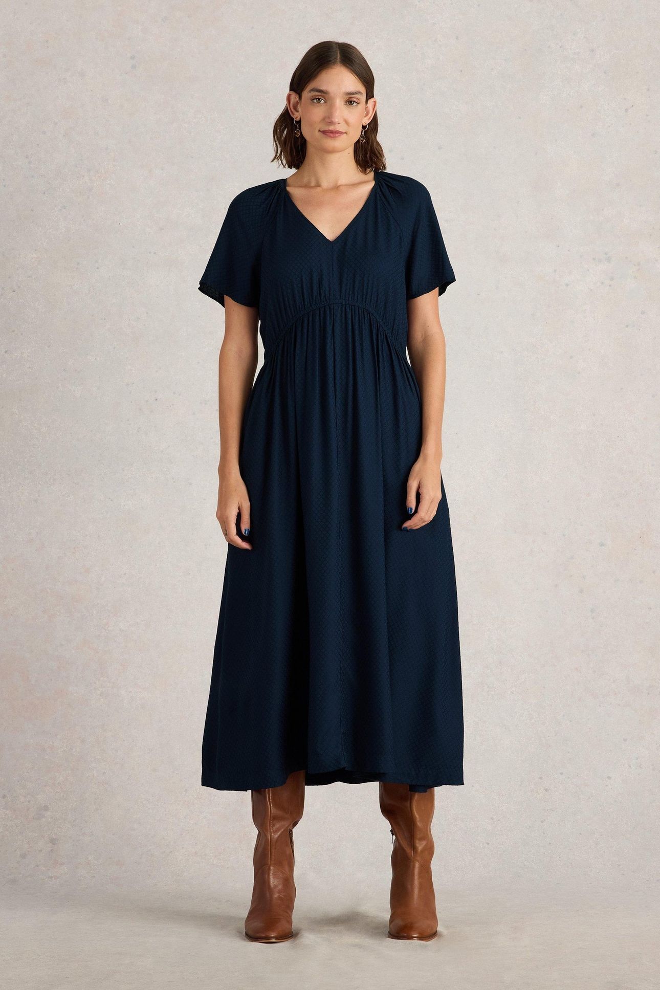 IMOGEN MIDI DRESS DARK NAVY 1