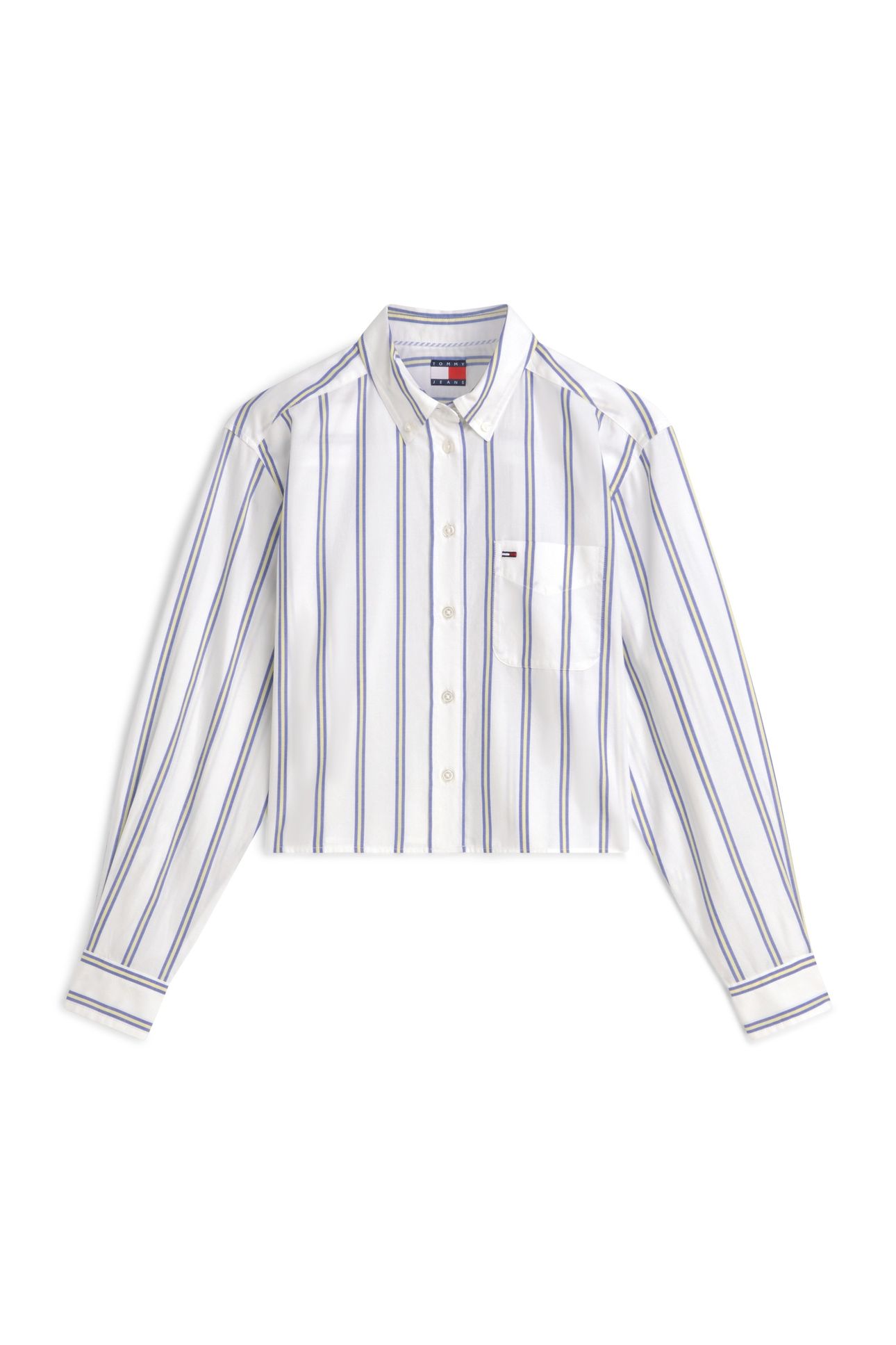 RELAXED CROP SHIRT ECRU/MULTI STRIPE 4