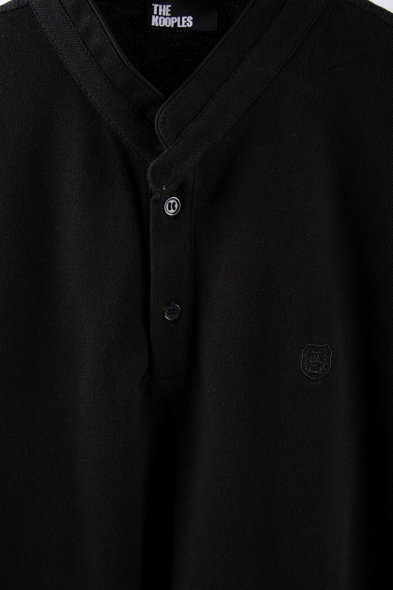 SHORT-SLEEVED POLO SHIRT WITH EMBROIDERED CREST BLACK 4